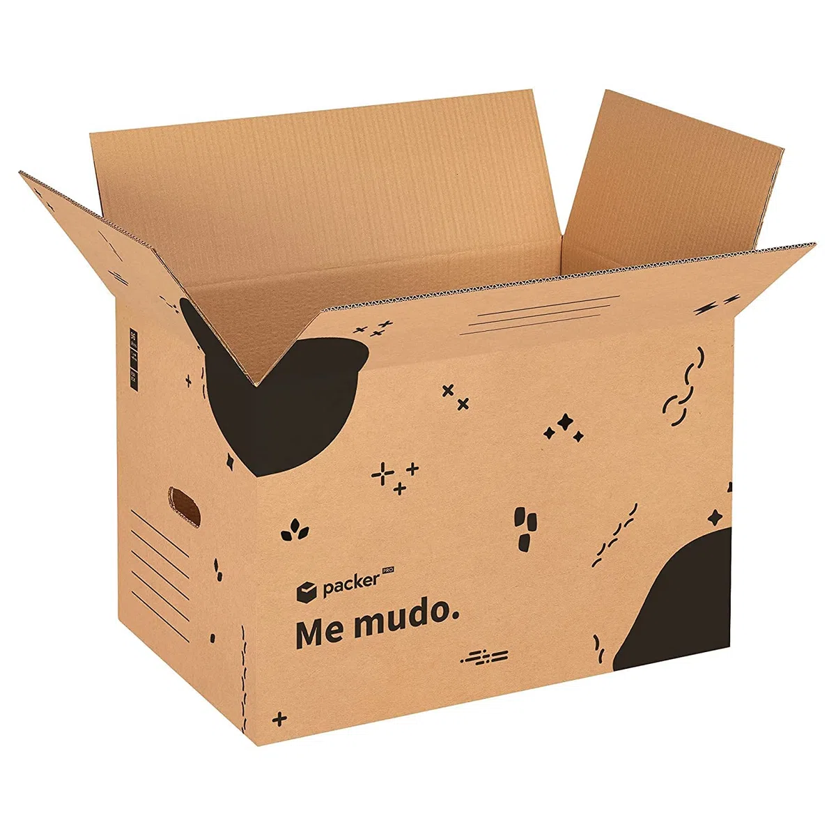 packer PRO Pack 10 Cajas Carton para Mudanzas y Almacenaje Ultra Resistentes con Asas de 60x40x40cm y Rollo Burbuja Embalaje de 50cm Ancho y 100m