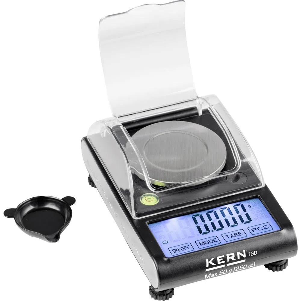 Kern TGD 50-3C TGD 50-3C báscula de bolsillo Rango de pesaje (máx.) 50 g Legibilidad 0.001 g Alimentado por pilas Multicolor