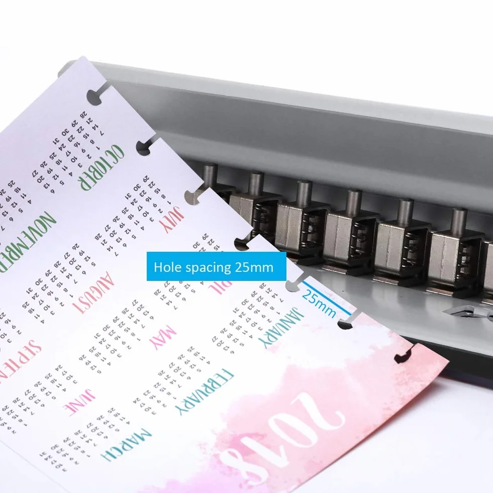 Herramienta de Perforación de Setas, Perforadora de Agujeros de Setas Ajustable Tarjeta de Papel Multifunción Máquina Perforadora de Agujeros de Encuadernación de Fotos(Gris)
