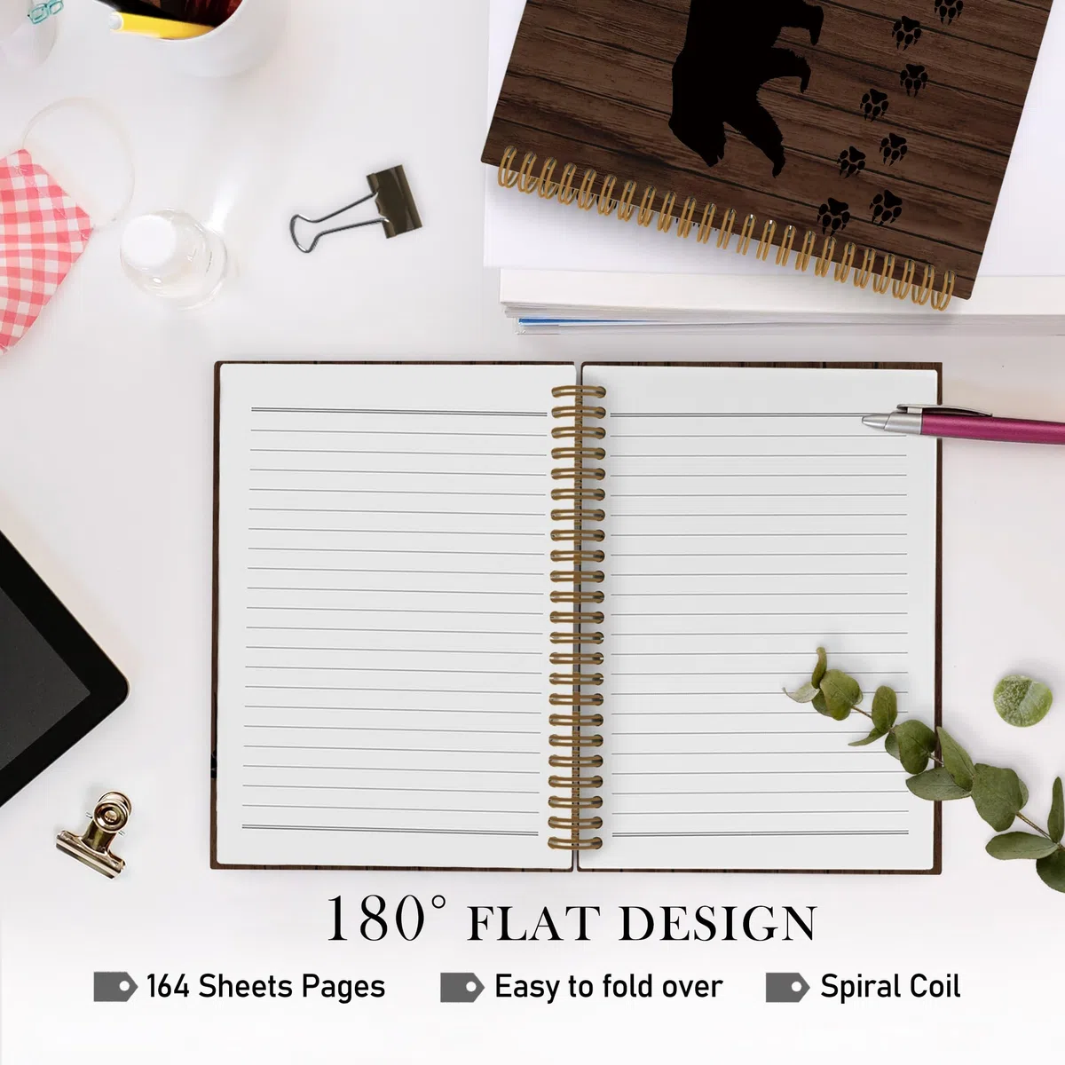 469-book-SE-woodbear Productos de oficina, suministros de oficina y escuela, papel, cuadernos y blocs de escritura, cuadernos en espiral