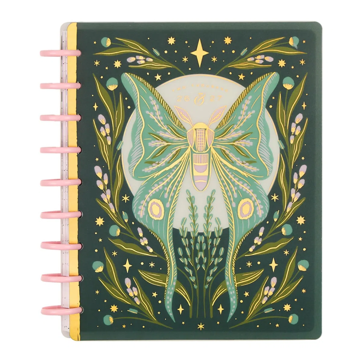 The Happy Planner Mystic Moths Sage Classic - Agenda de 12 meses con fecha de disco