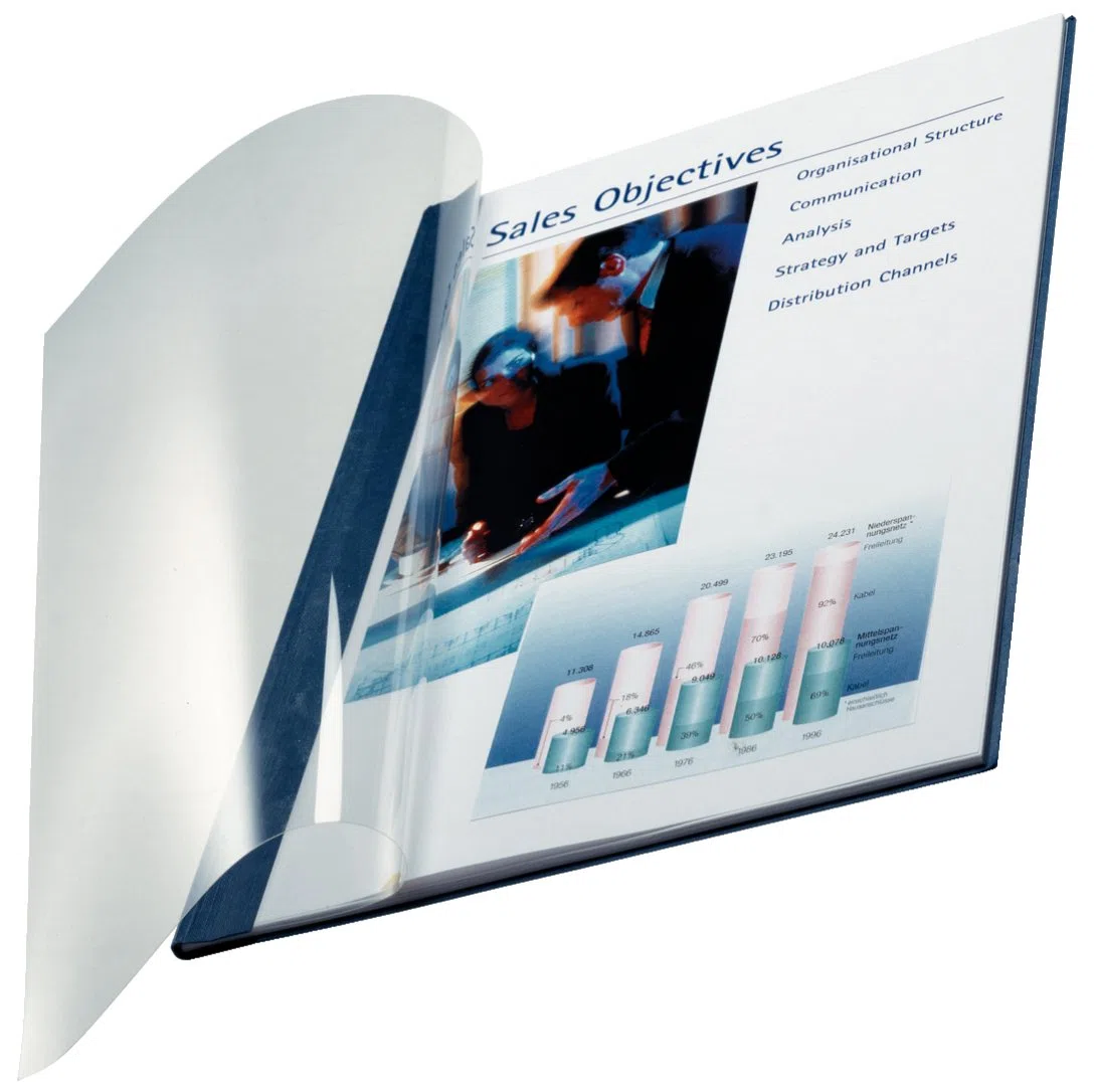 Leitz 74150001 - Tapas blandas para Impressbind (A4, 10 unidades), color azul, 106 a 140 hojas