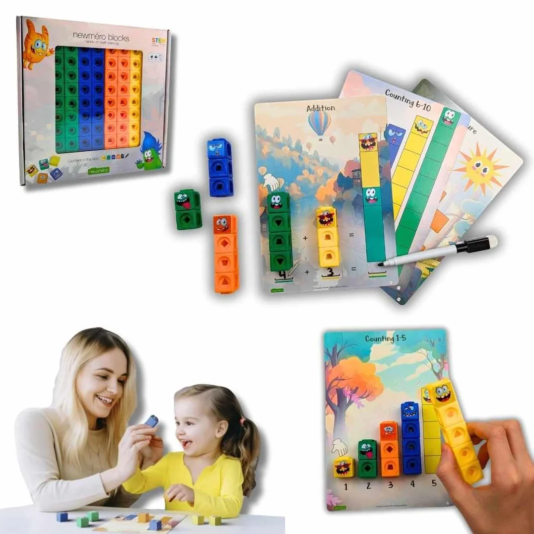 newméro Blocks/Aprendizaje de matemáticas de Primeros años/Cubos de matemáticas / 3-6 años/Manipulativos matemáticas
