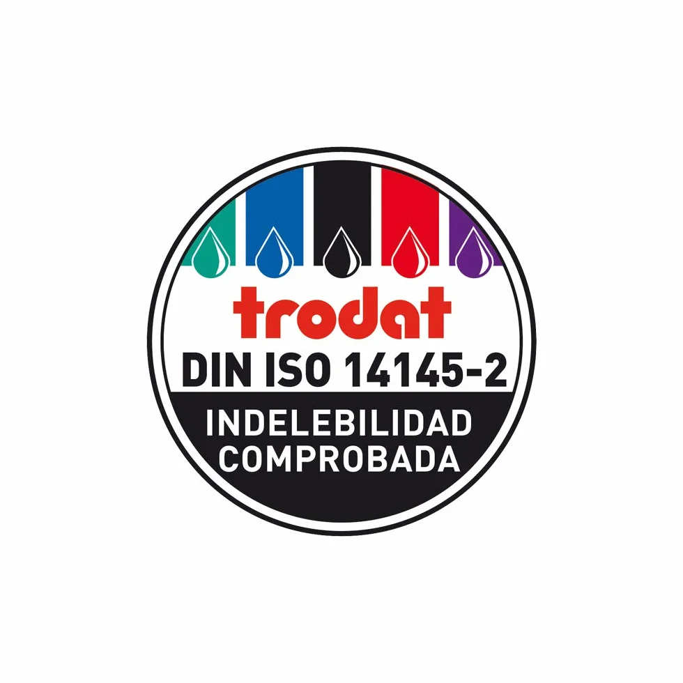 Trodat Sello Fechador Professional 5117 Autoentintable 12 Textos Comerciales Español, Tamaño aprox. de la Impresión 48 x 4 mm, Tinta Negra