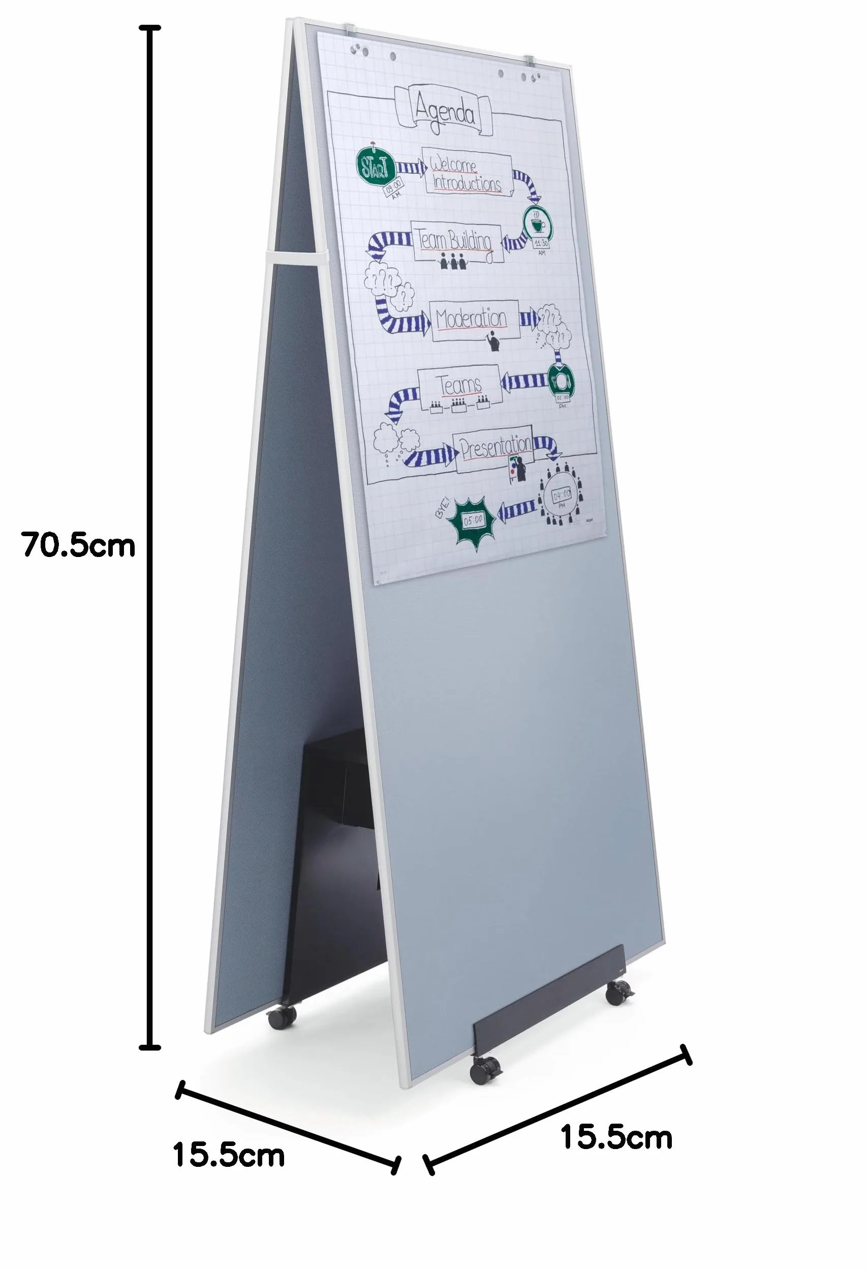 SIGEL MU165 Bloc para rotafolios de para para pizarras meet up y Artverum, formato cuadriculado, con perforación para separación, 69x98 cm, 5 blocs de 20 hojas c/u.