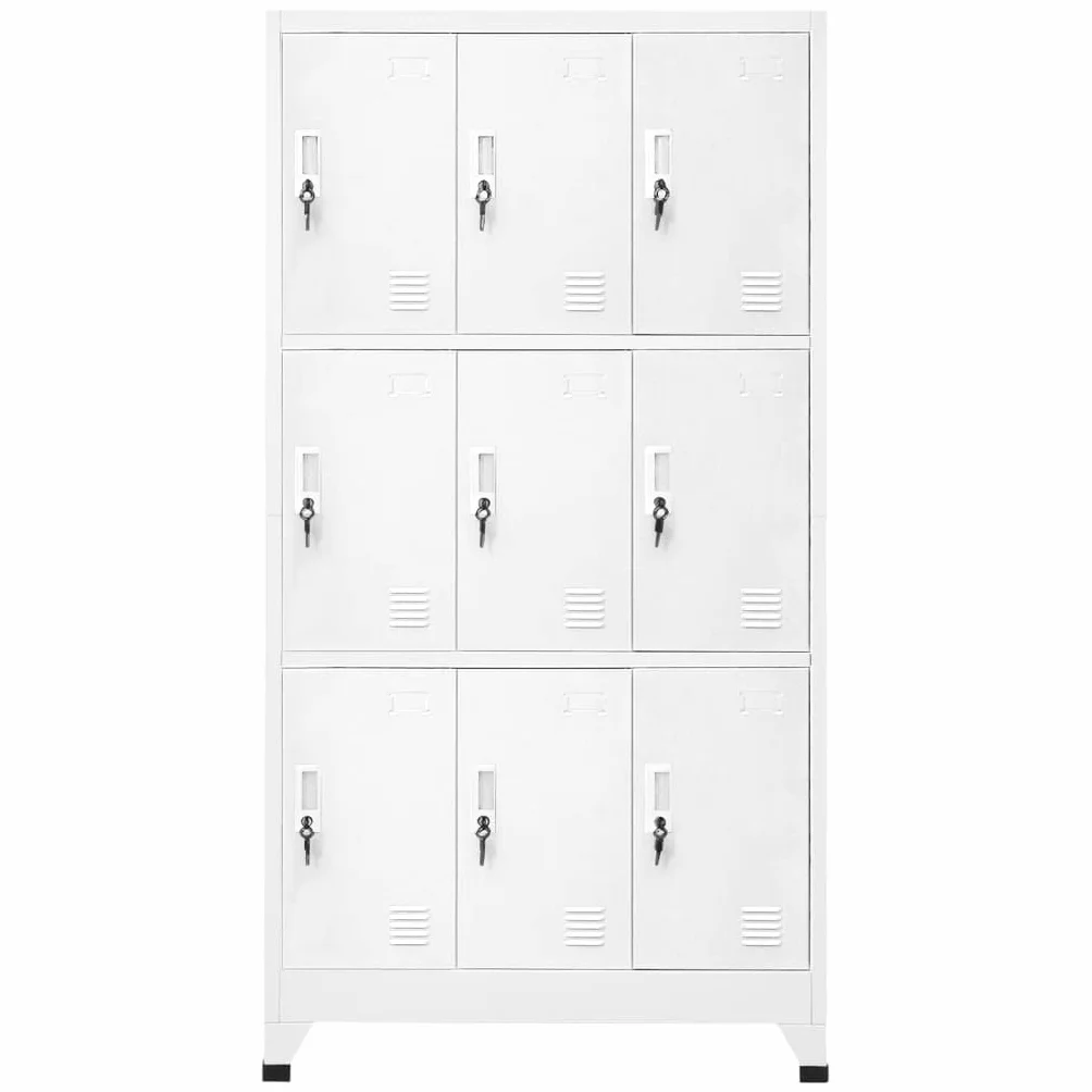 vidaXL Armario Taquilla con 9 Compartimentos Acero 90x45x180 cm Gris Casillero