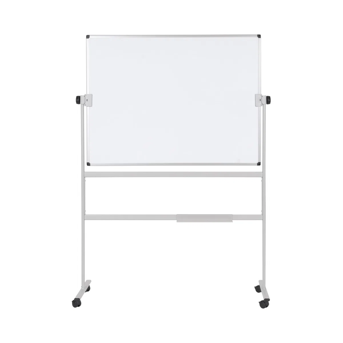 Bi-Office Pizarra Blanca Móvil,105x75cm, superficie doble cara de acero lacado, estructura de acero