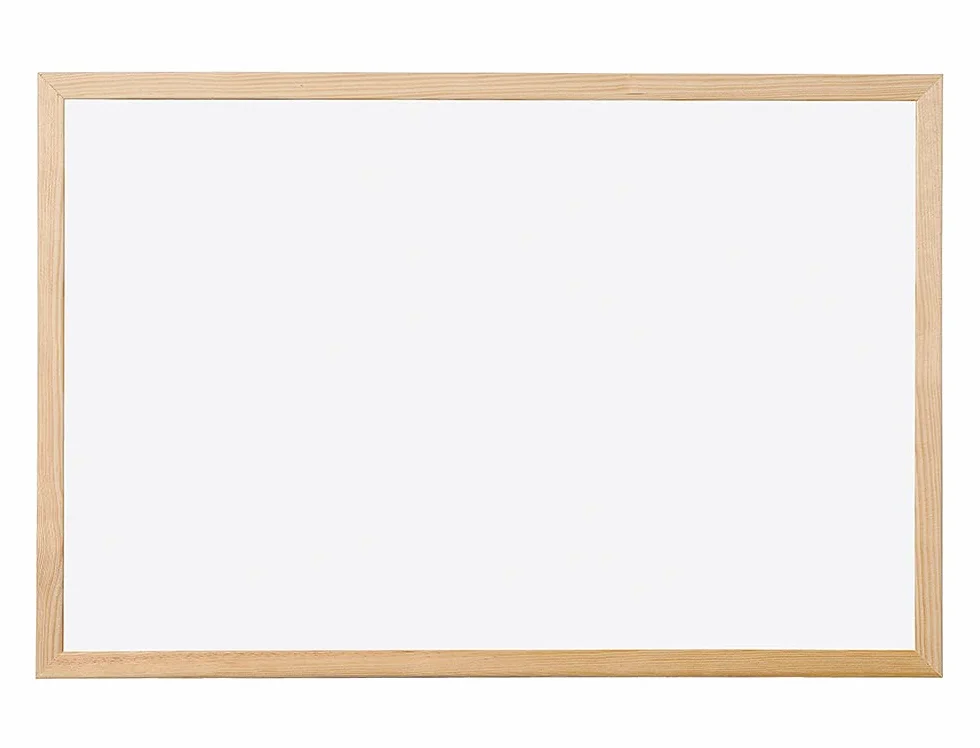 Pizarra blanca 120x90 cm en melamina con marco de madera
