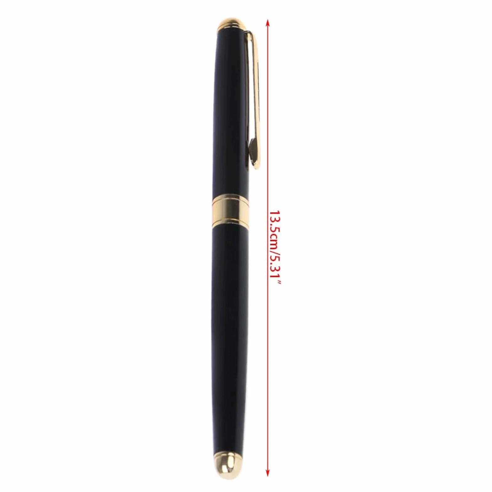 Bolígrafo, bolígrafo de tinta neutra Bolígrafo de metal con punta de bola y tinta gel de 0,5 mm, color negro y plateado.(Black)