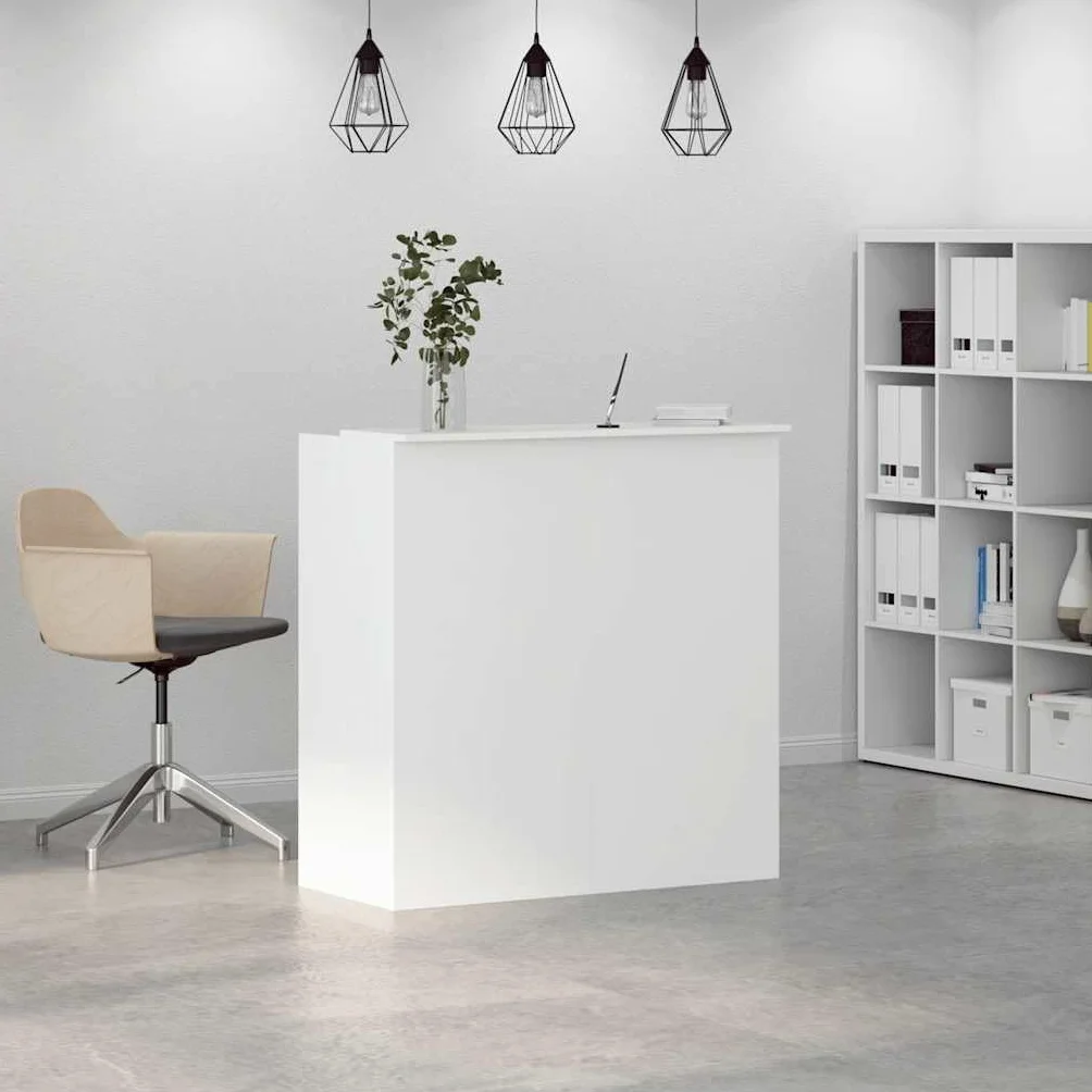 vidaXL Mostrador recepción Blanco 100x50x103,5 cm Madera ingeniería