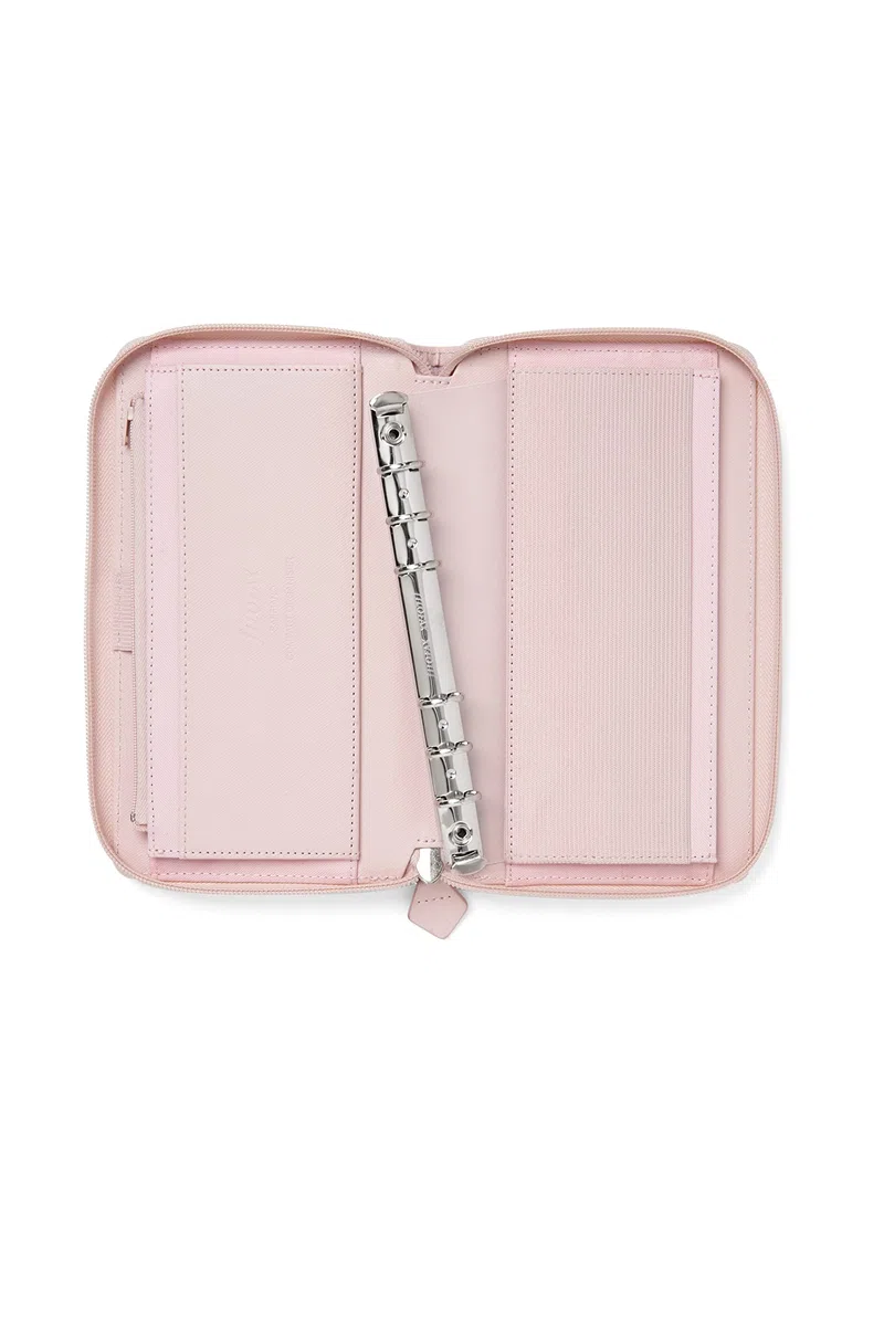 Filofax Saffiano - Organizador personal compacto con cremallera, color rubor