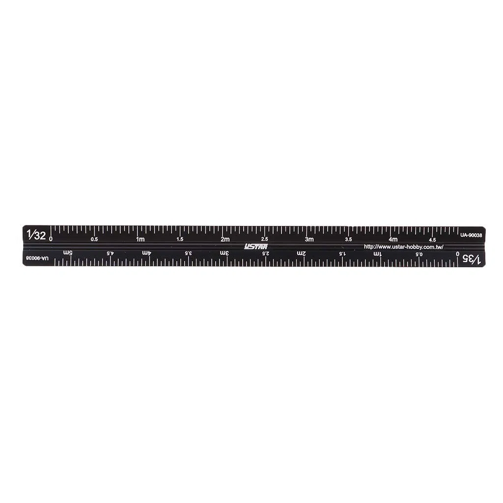 Regla de escala triangular modelo UA-90038 de 17 cm para 1/12 1/24 /1/32 1/35 1/48 1/72