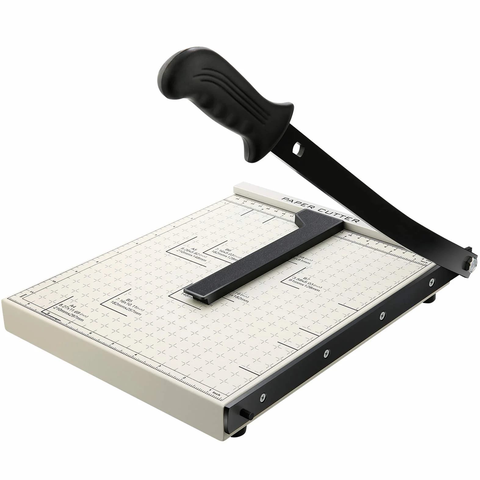Guillotina de Papel A3 B4 A4 Cortador de Papel,32.5 x 25.5 x 3cm,Base de Metal,Blanco (A4)