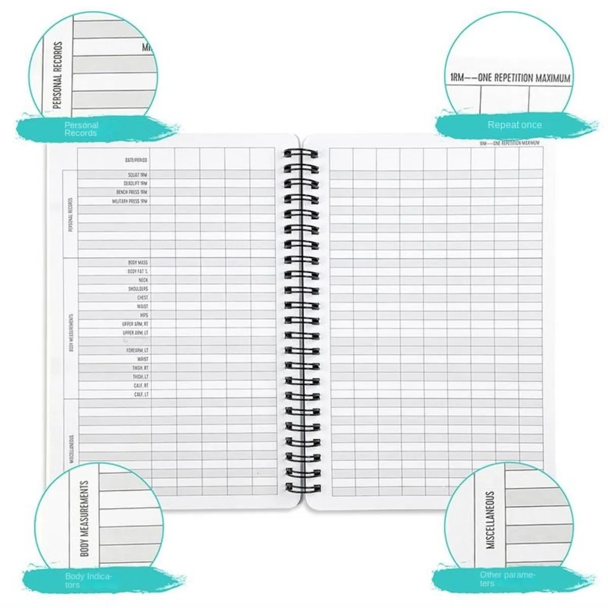 Cuaderno Libreta Viajes Libreta Con Estructura De Espiral, Universal, For Registro Asistencia Deportiva Lecturas Adultos(Black)