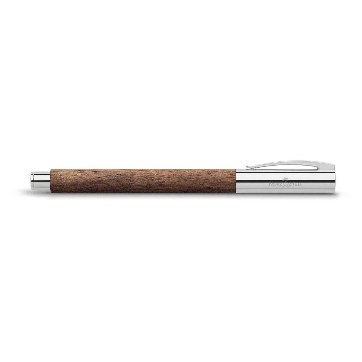 FABER-CASTELL - Bolígrafo de tinta Ambition Nogal | Cuerpo de madera de nogal con mina de cerámica y estuche de regalo