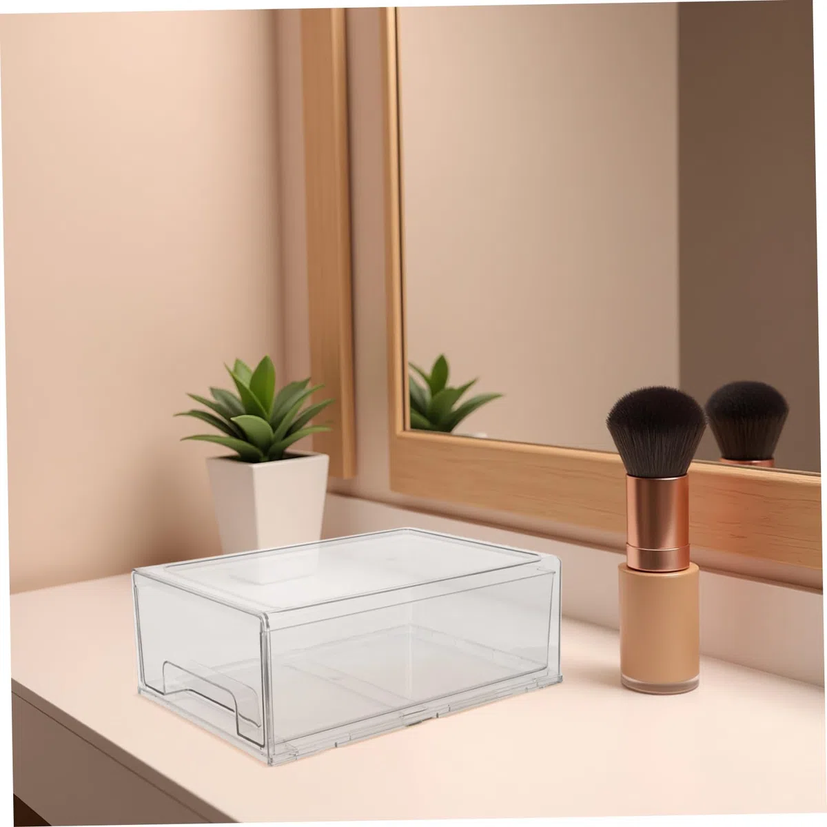 DOITOOL Organizador Apilable con Transparentes Caja Acrílica Resistente de Gran Capacidad para Maquillaje Joyería Papelería y Baño para Tocador y Oficina