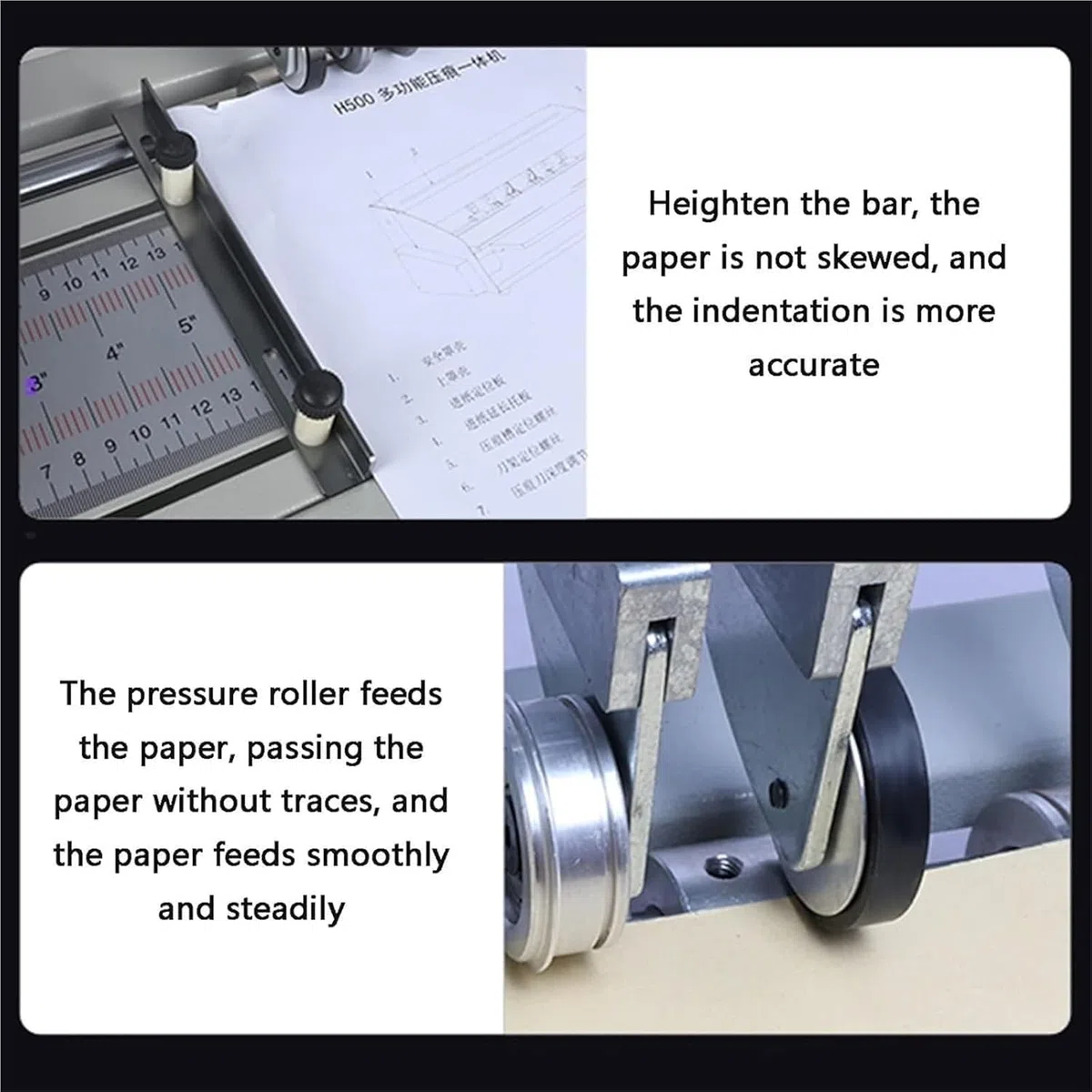 Máquina de plegado de papel, cortador perforador de 18 pulgadas con regla de escala, máquina plegable de papel multifunción para tarjetas, invitaciones, boletos, portadas de libros, fotos