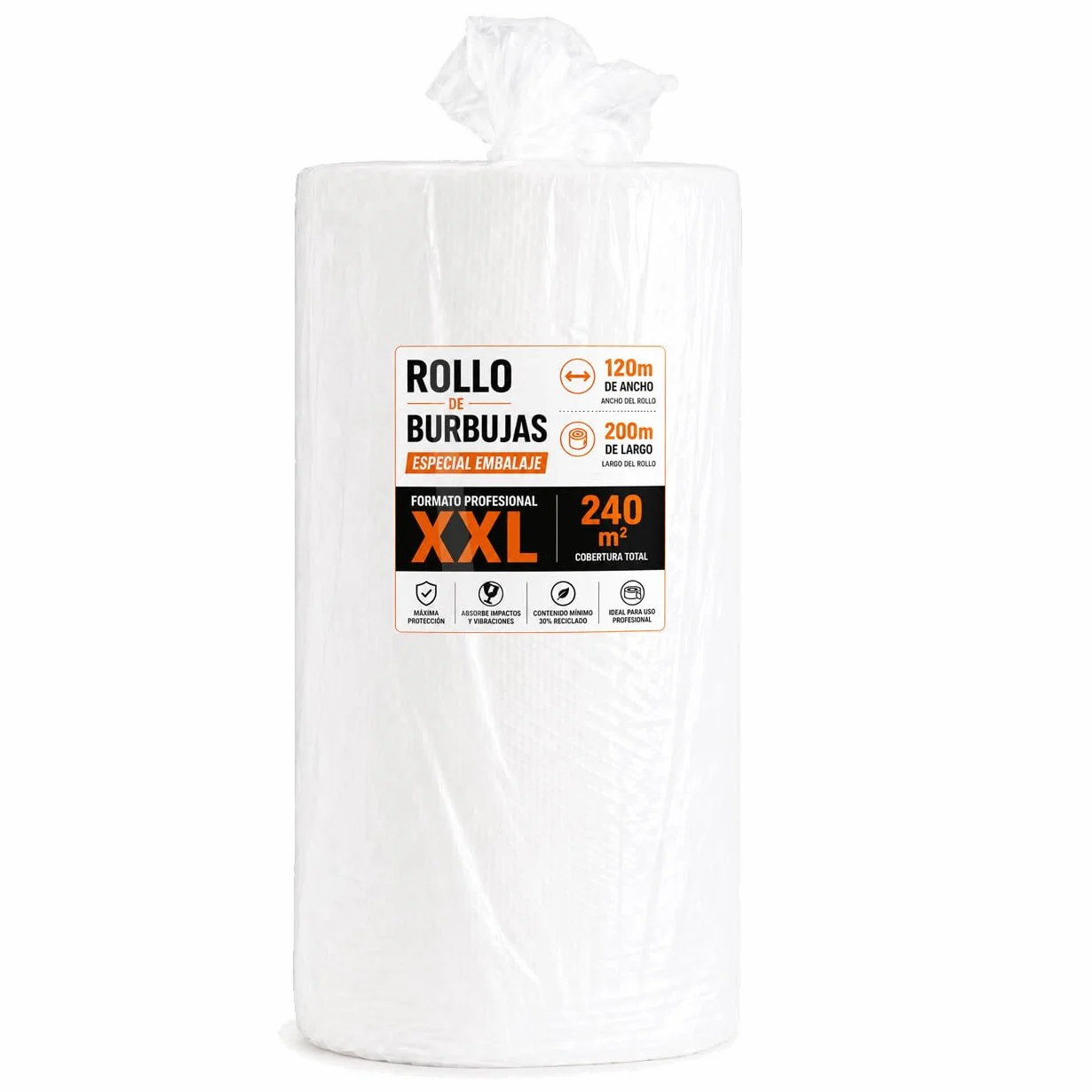 Plástico de Burbujas Rollo Grande 1,20 x 200 m (240 m²) | Papel Burbuja Embalaje Profesional para Mudanzas, Envíos, Ecommerce y Objetos Frágiles | Rollo Burbujas XXL Resistente 7 kg (1)