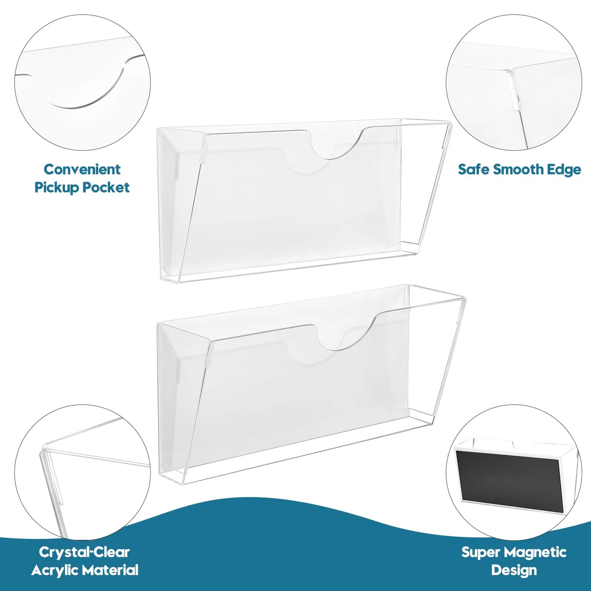 Qozary Paquete de 2 soportes magnéticos para archivos