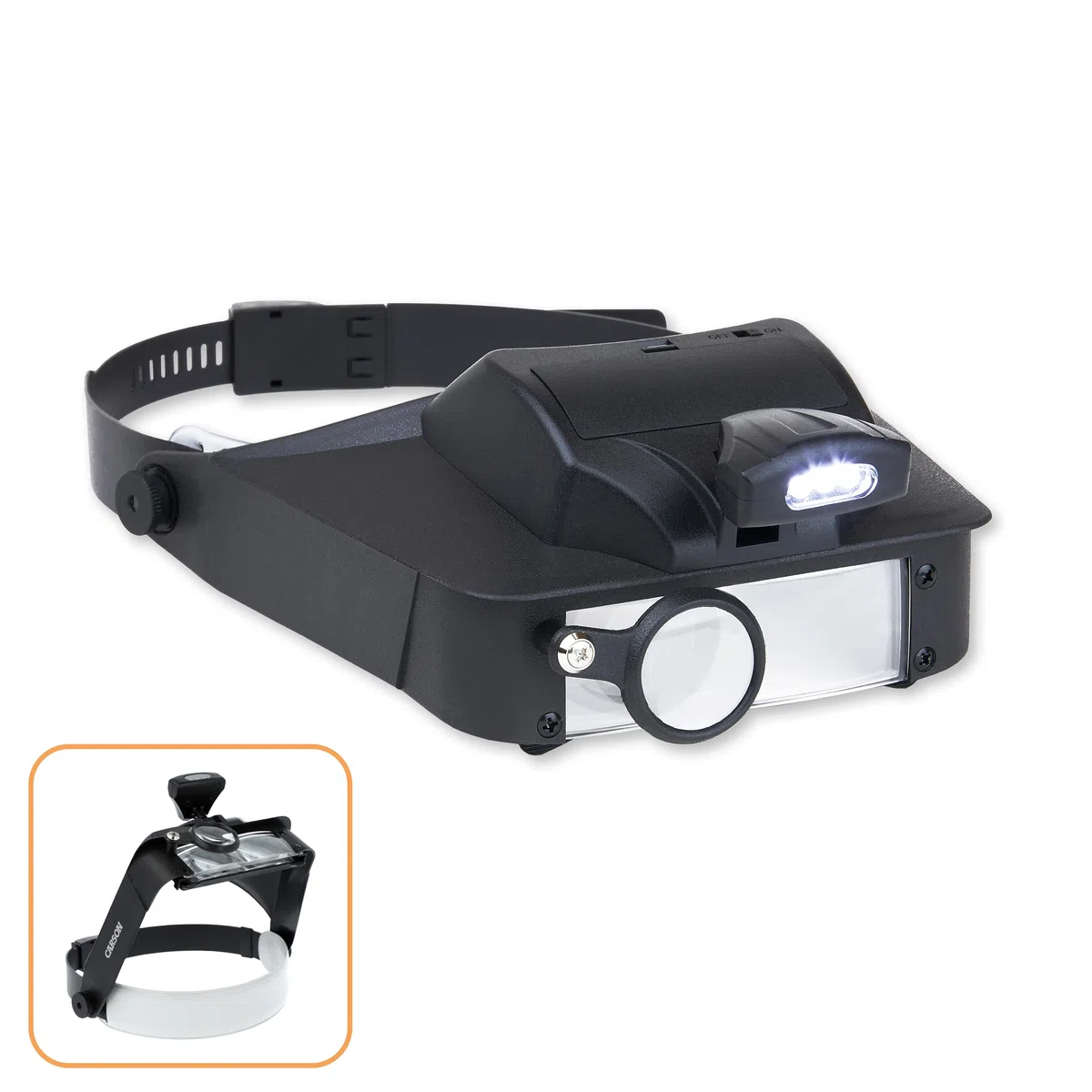 LumiVisor, Lupa con iluminación LED | Aumento 2x/3x/5x/6x - LumiVisor 2x/3x/5x/6x Aumento, Lupa de visera con iluminación LED (LV-10)