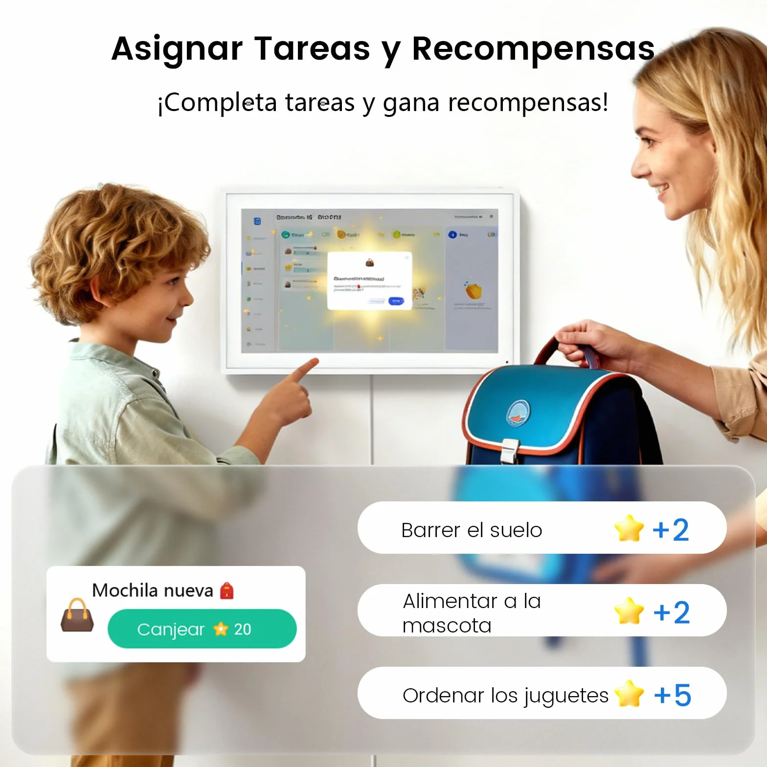 NEWYES Calendario Digital Pared 15,6" - Planificador Semanal Mensual 2026, WiFi Sync Pantalla Táctil Inteligente, para Gestionar TDAH Niños, Comidas, Agendas y Tareas de Aprendizaje