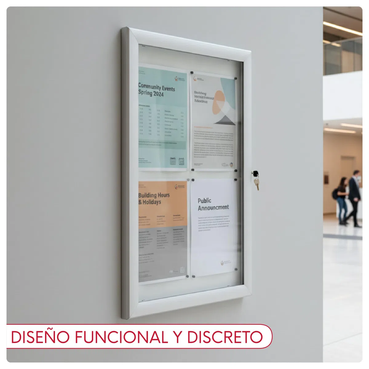 Vitrina Universal para Gráficas de Formato A1 | Tablón de Anuncios con Cerradura | Panel Expositor de Pósters en Aluminio y Metacrilato | Para Oficinas, Restaurantes, Comunidades