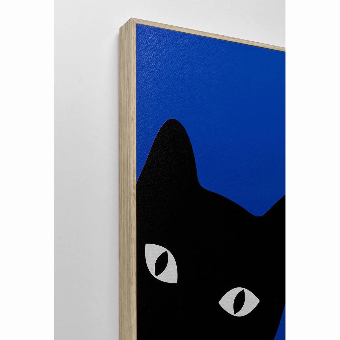 Kare Design Cuadro Ciao Gatto, Azul y Negro, Juego de 2, 40x30 cm, Enmarcado, Arte Abstracto Pop
