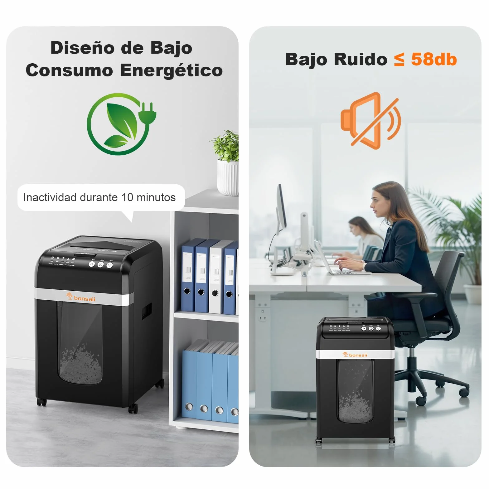 Bonsaii Trituradora de Papel con Alimentación Automática 200 Hojas, Micro-Corte P-4, 60 Min Continuo, Bajo Ruido, Ahorro Energía, Contenedor 31L, Modo Manual para Tarjetas, Ideal para Oficina, C283-A
