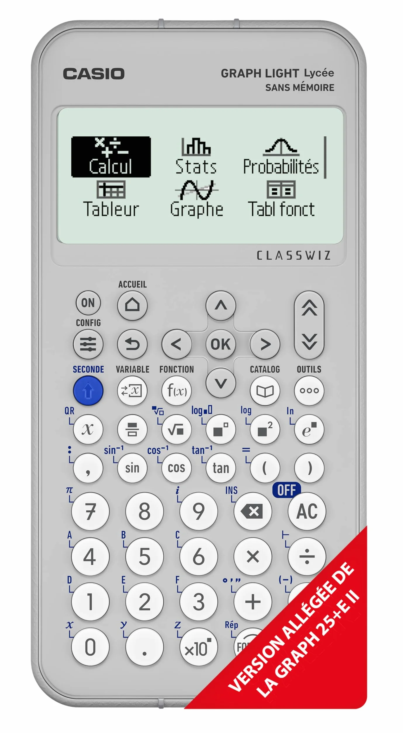 Calculatrice scientifique Casio Graph Light Gris