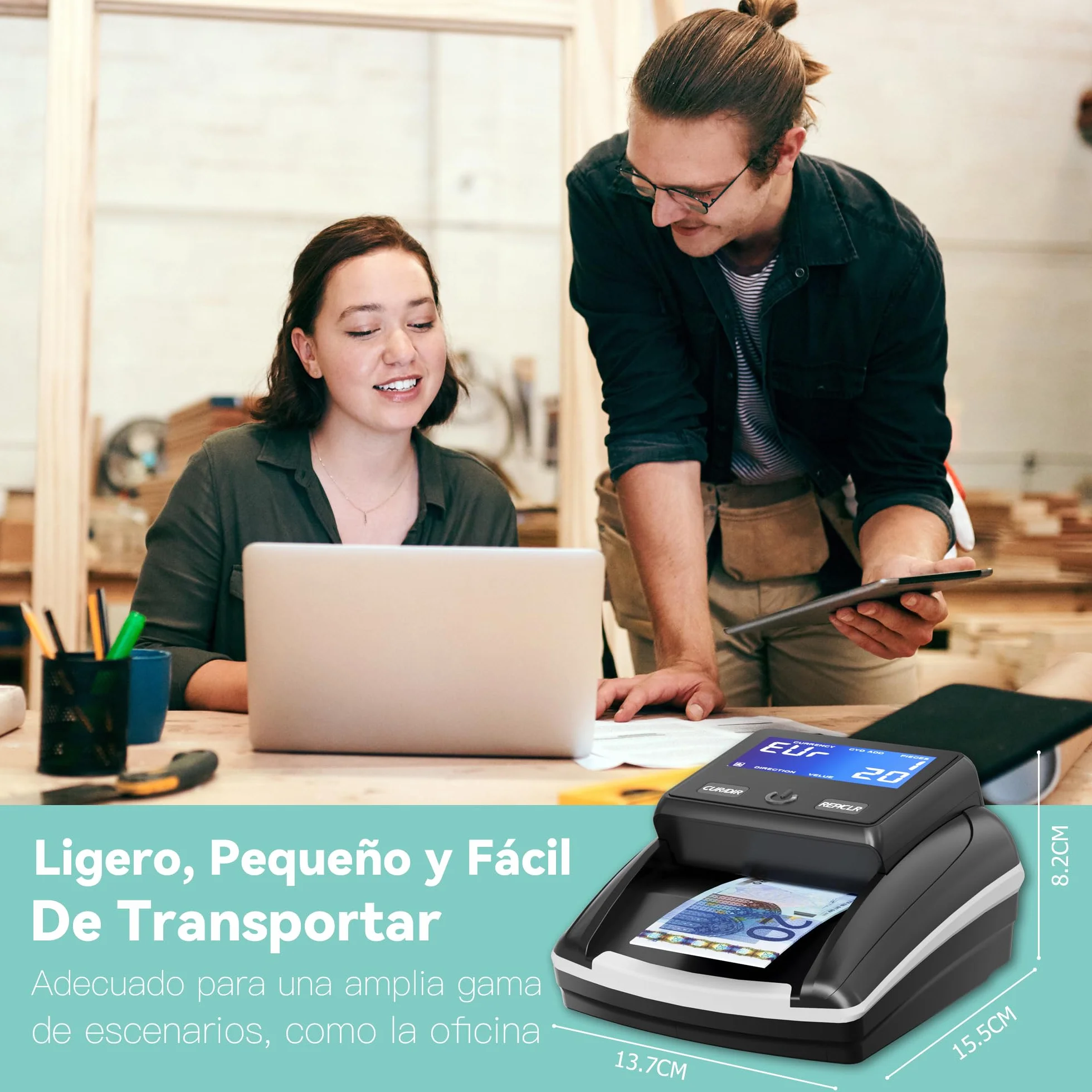 STANEW Detector de billetes falsos Euro con batería recargable