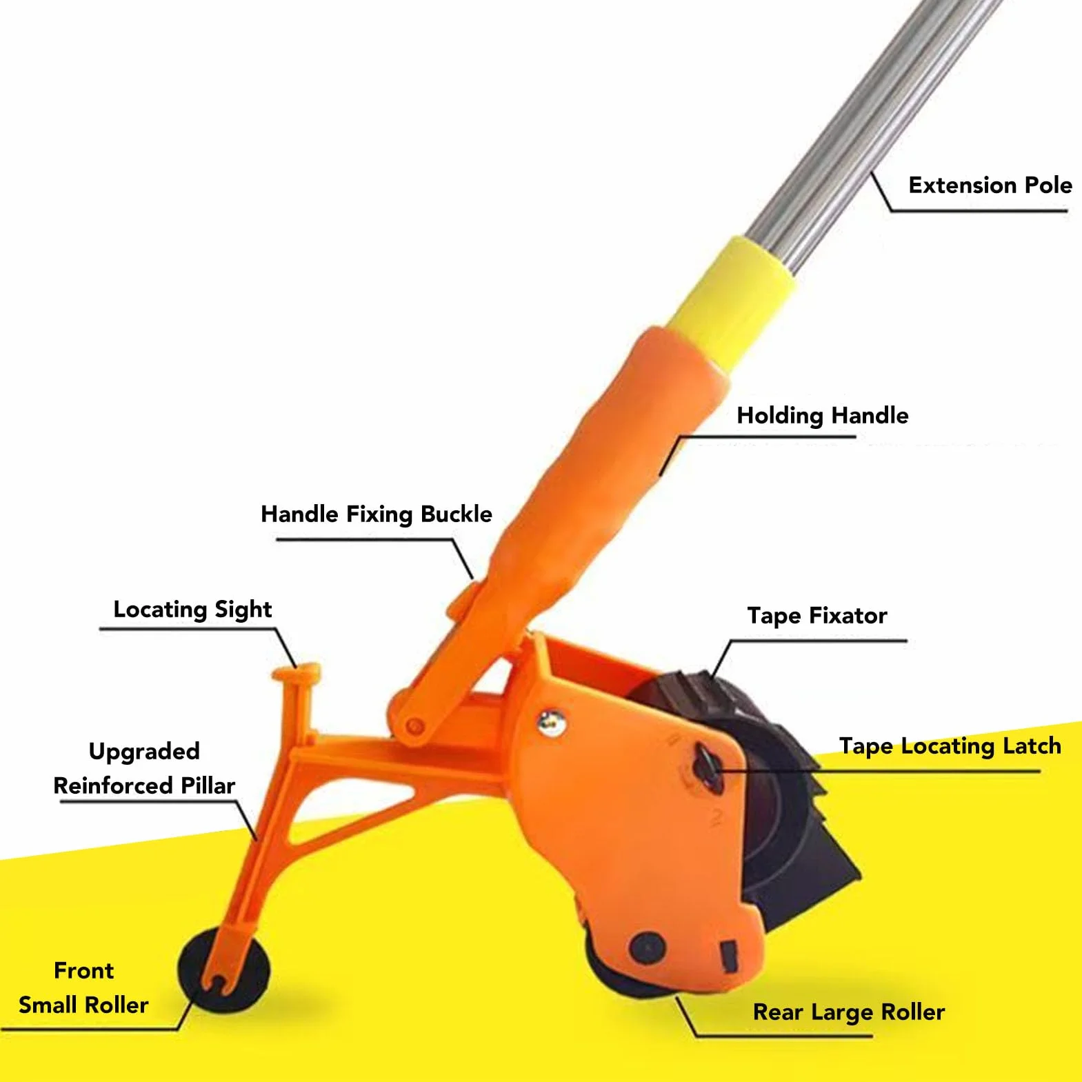 Sxhlseller Aplicador de Cinta de Piso Resistente, Aplicador de Pegatinas con Rodillo, Herramienta Manual de Marcado de Cinta de Empuje para Entrada, Almacén, Pasillo, Dispensador de Cinta