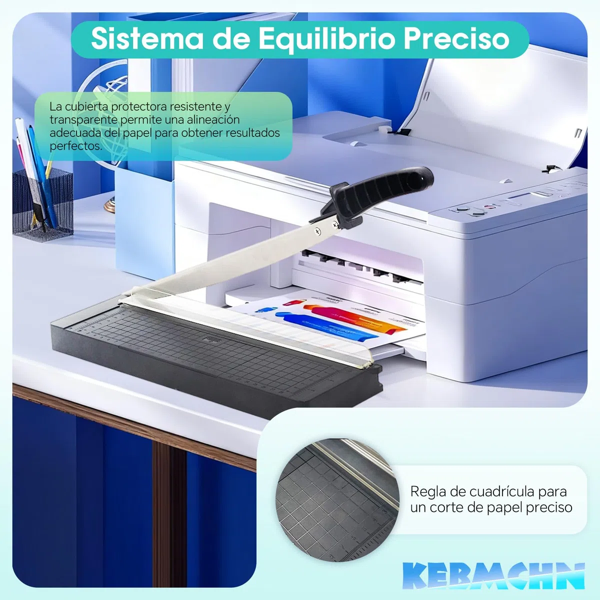 Guillotina de Papel A4 con Cuchilla de Acero | Capacidad para 8 Hojas | Corte por Palanca | Para Papel, Cartulina y Fotos | Cortadora de Precisión(A4)