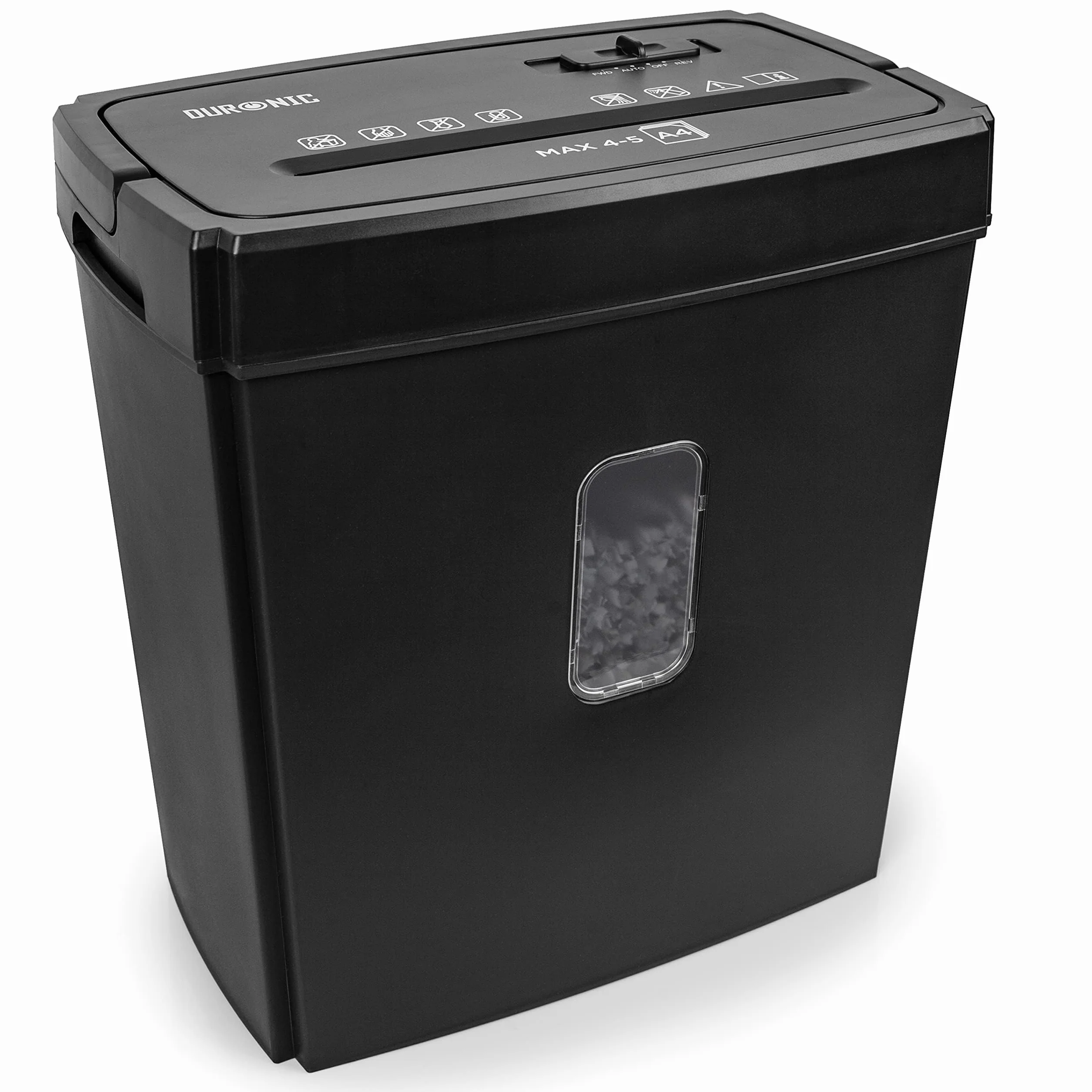 Duronic PS657 Destructora de Documentos | 5 x A4 Capacidad 15 L | Corte Transversal eléctrico 170 W | para el hogar y la Oficina | Destructora de Escritorio | Papelera extraíble