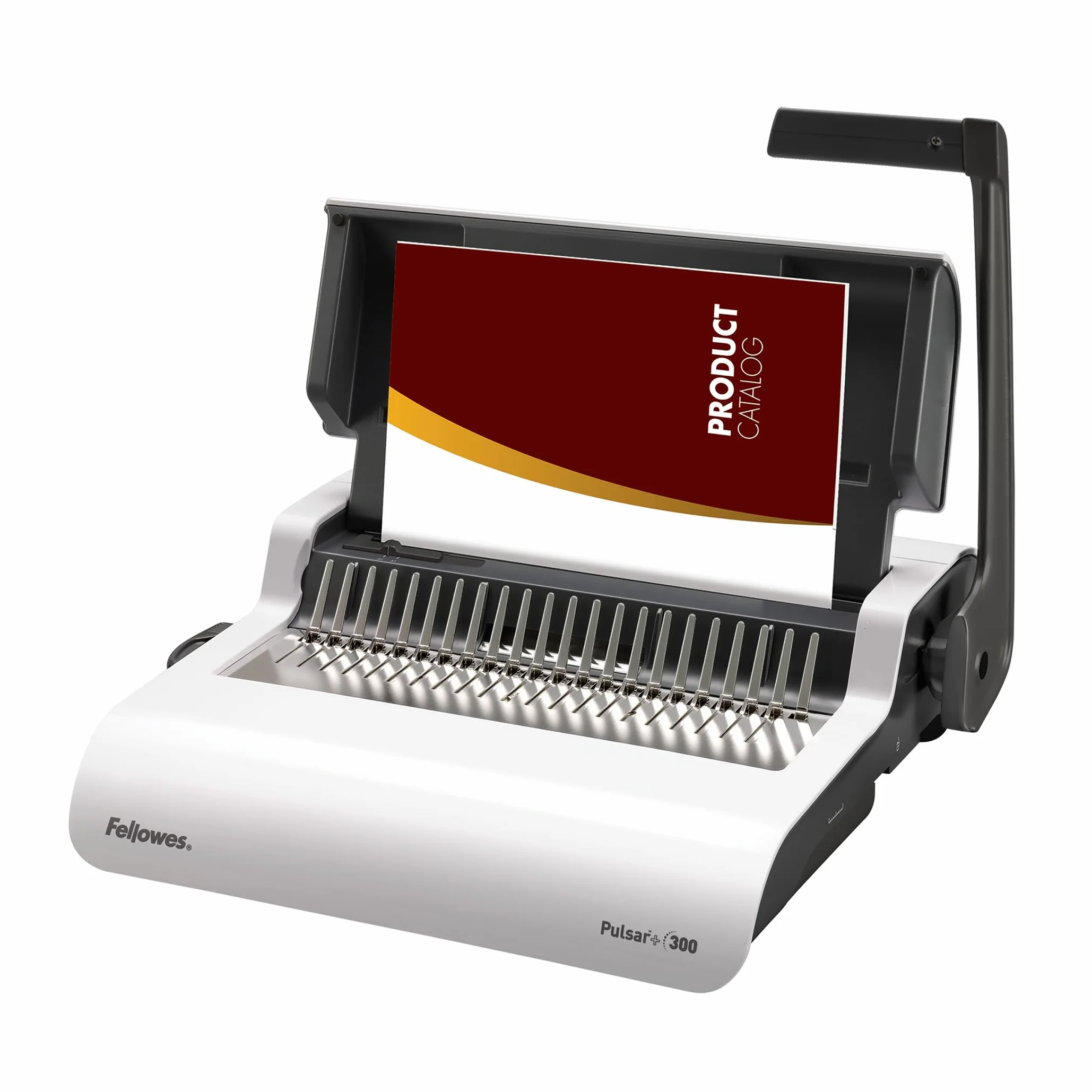 Fellowes Pulsar+ Encuadernadora manual A4, perfora 20 hojas, encuaderna hasta 300 con canutillo plástico, incluye 10 portadas. Ideal para casa o pequeña oficina