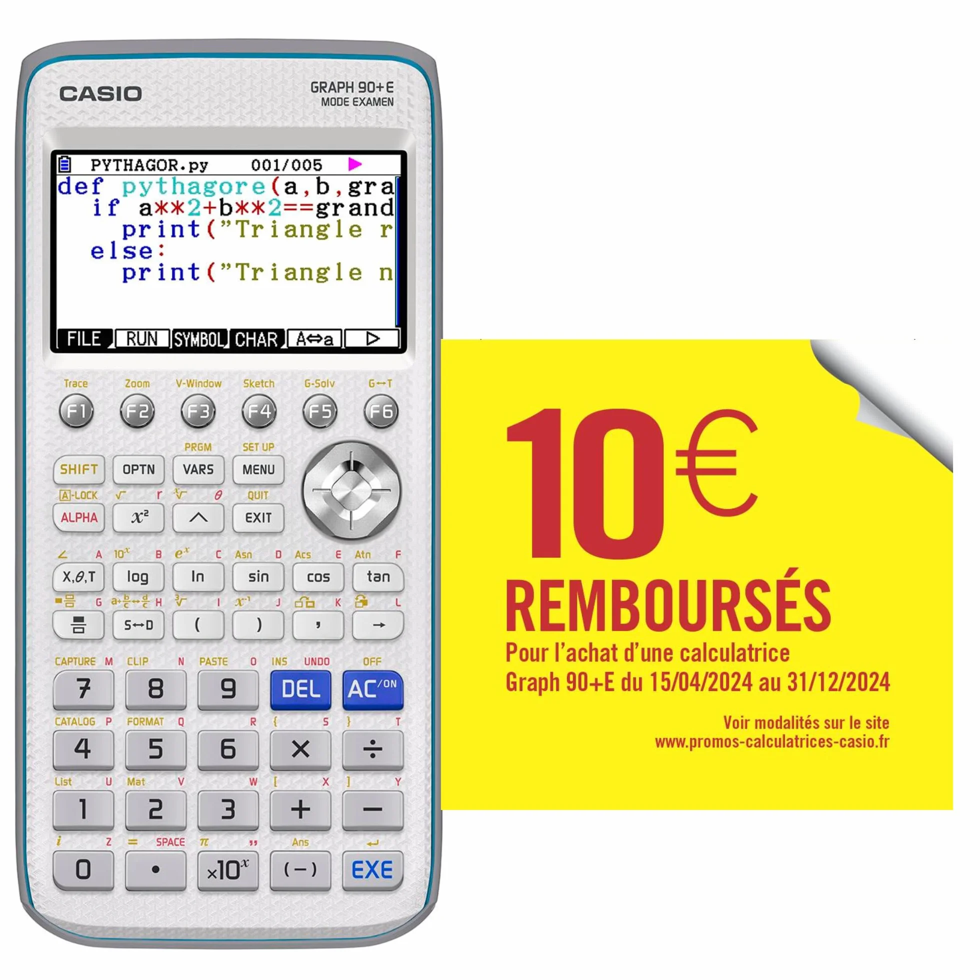 Calculatrice scolaire Casio Python Graph 90+E