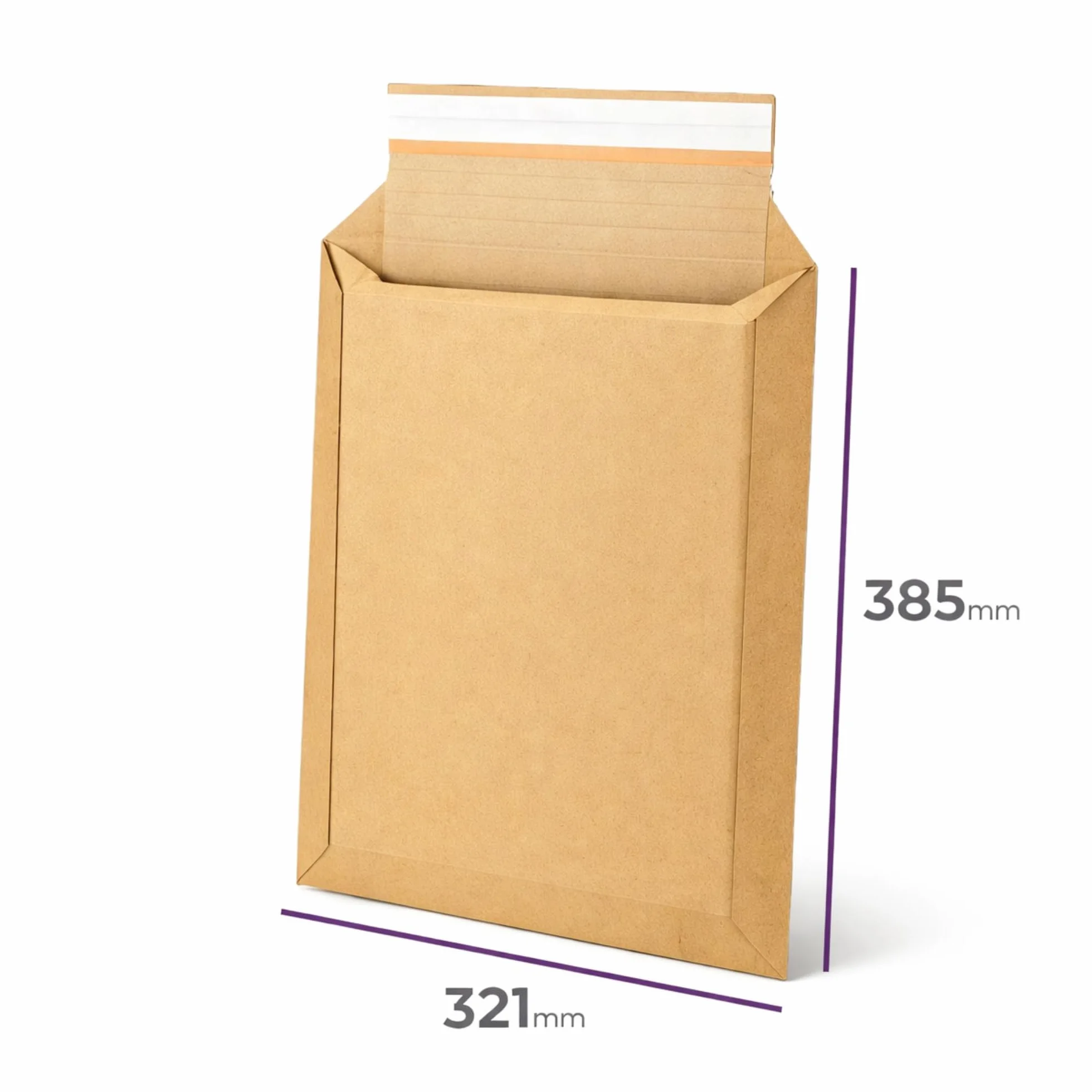 Sobres de Envío de Cartón Rígido A4+ 385 x 321 mm Fuelle Expandible 70 mm Cierre Autoadhesivo Tira Abrefácil