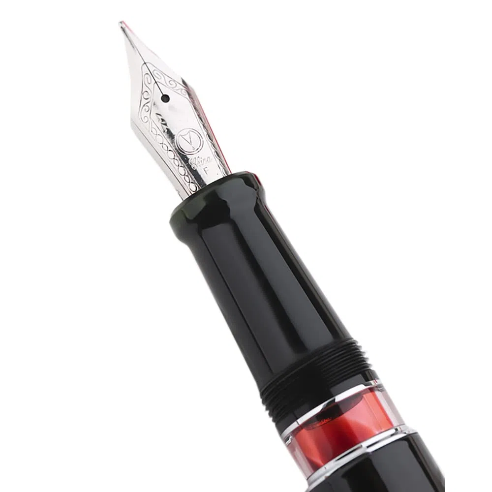 erofa Majohn T5 Piston Pluma estilográfica azul fuegos artificiales punta mediana, gran capacidad de tinta juego con caja
