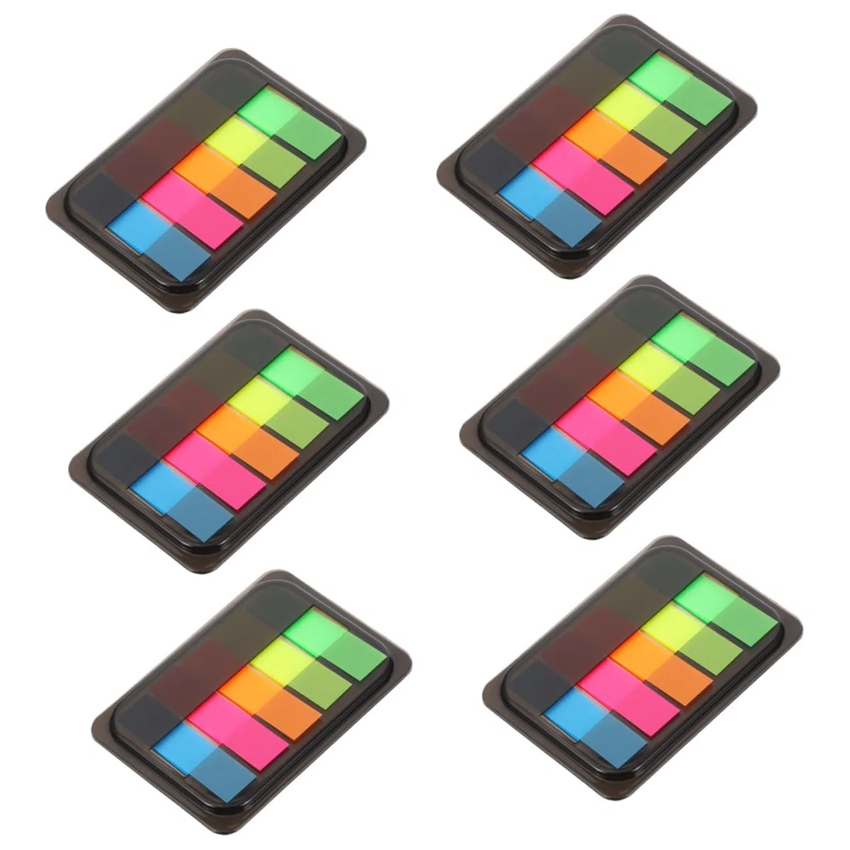 DOITOOL 5 Series Pestañas Adhesivas Fluorescentes Libros De Cajas De Notas Índices Estudio Y Oficina Marcadores De Páginas Reutilizables Y Prácticos Organización 6 Cajas*5