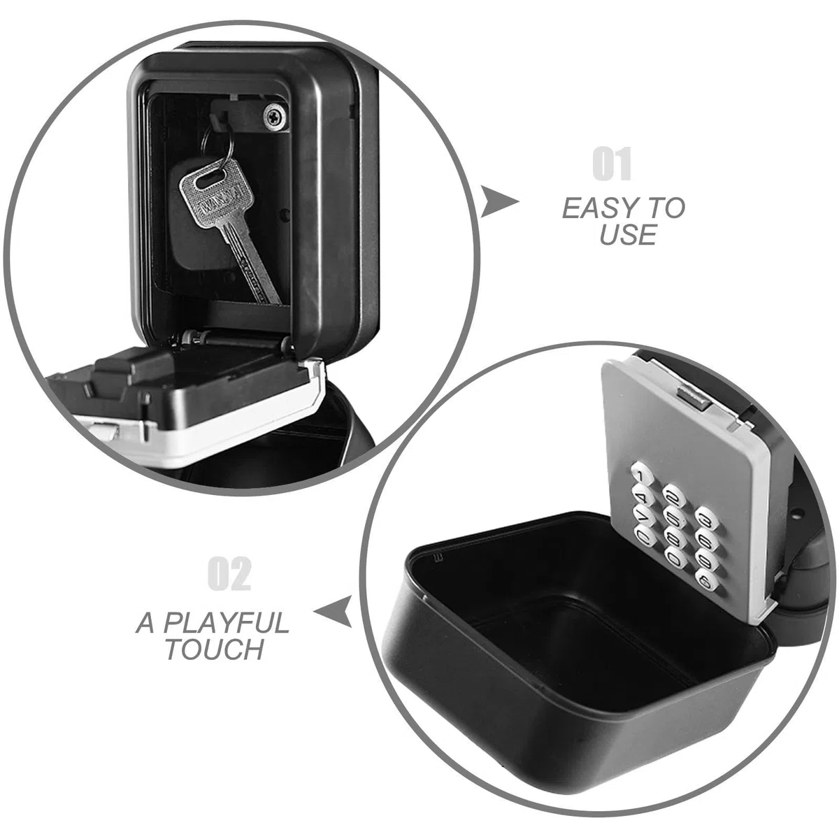 EXCEART Caja Fuerte de Pared para Llaves Gran Capacidad, Resistente al Agua y Gestión Remota de Contraseña para Oficina y Entornos Empresariales
