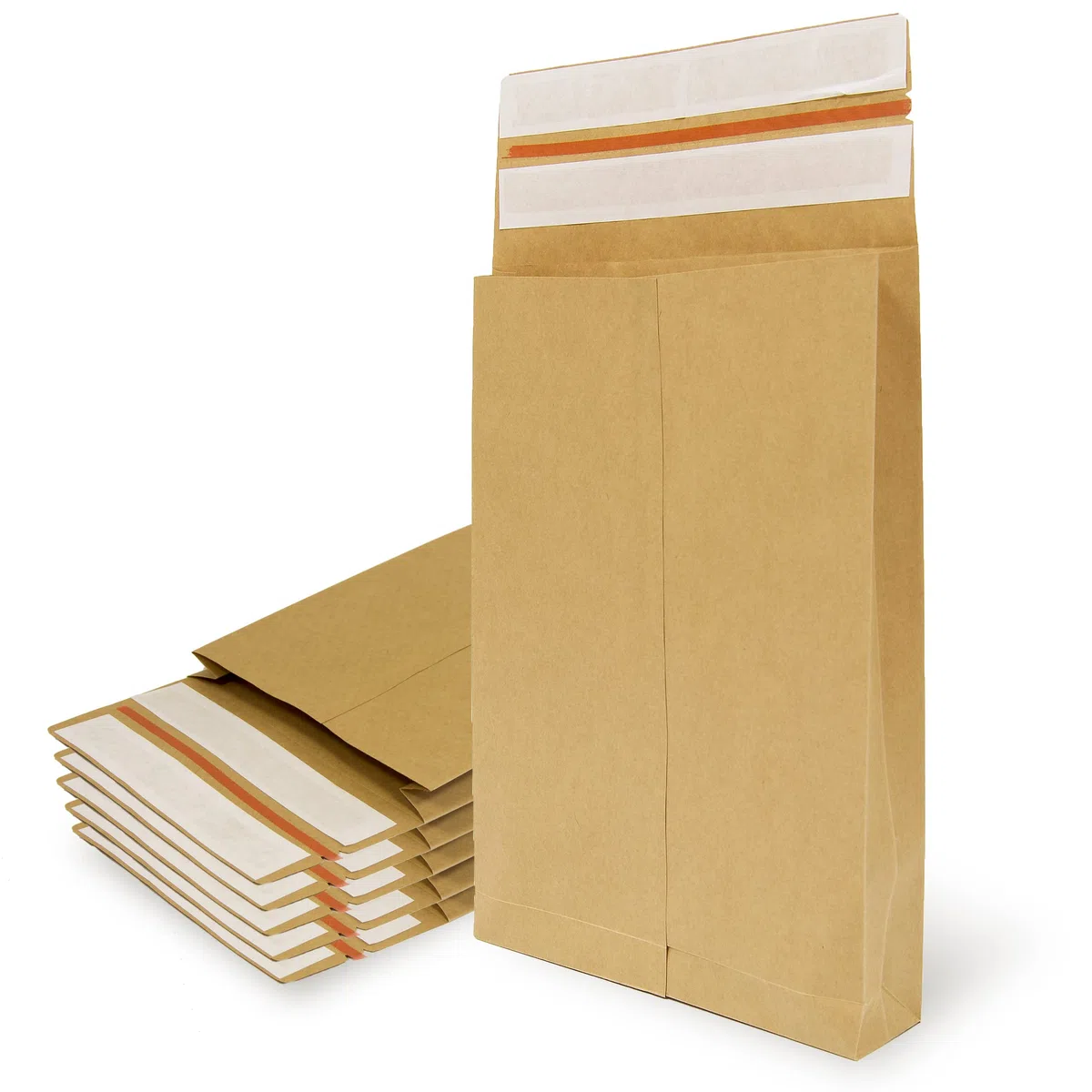 Sobres de Papel Kraft con Doble Tira de Silicona de 3 Fuelles para Envíos y Empaquetados. Bolsas de Papel para Enviar Ropa, Complementos, Decoración o Regalos - Ofituria