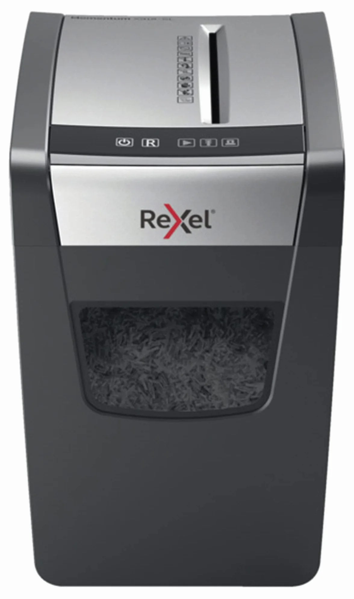 Rexel Momentum X312-SL Slimline 2104574 - Destructora de papel de corte en confeti, destruye 12 hojas simultáneamente, papelera 23 l, negro