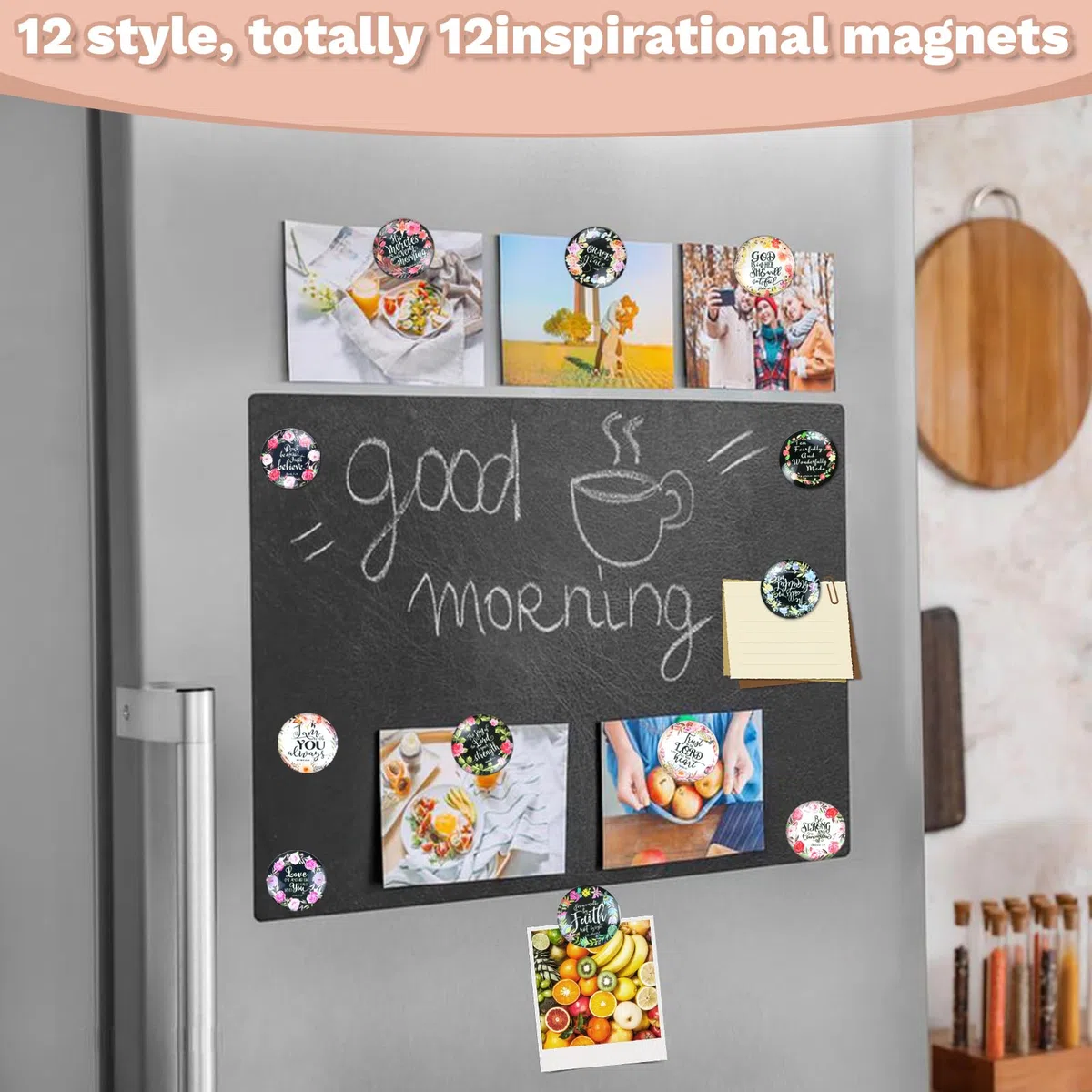 12 imanes inspiradores, imanes cristianos, palabras inspiradoras, imanes de refrigerador con versículos de la Biblia, imanes de refrigerador para nevera, aula, pizarra, taquilla, suministros