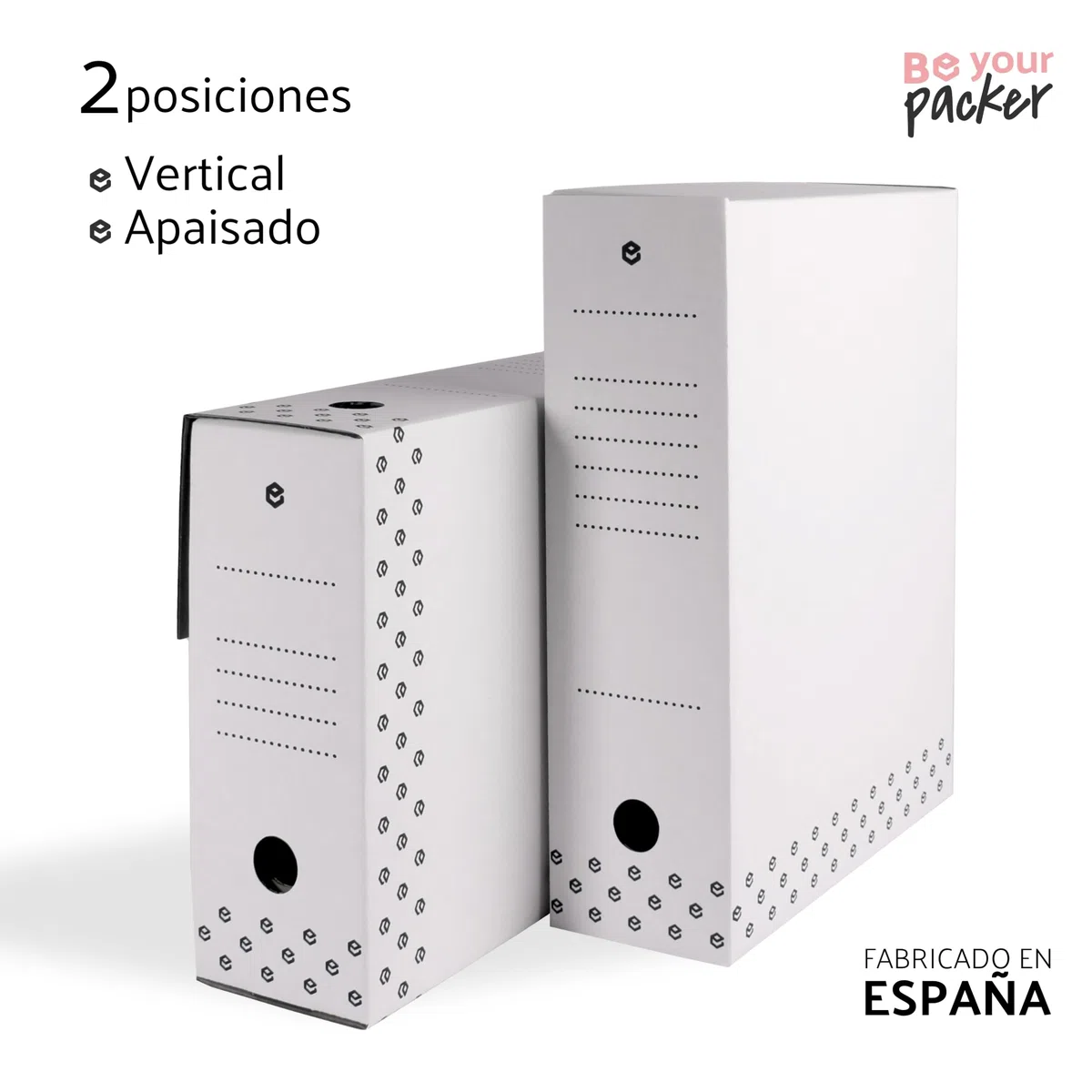 20 Cajas Archivo Definitivo A4 de Cartón Blanco Plegables y Automontables | Caja Archivadora Documentos Blanca | Organizador de Documentos A4 en vertical y horizontal | 35x25x10 cm