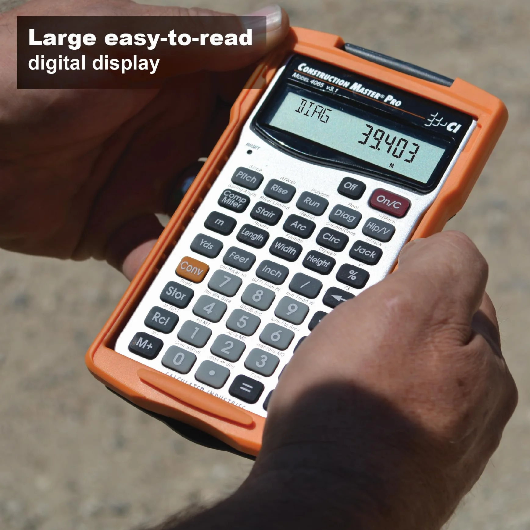 Calculated Industries 4065 Construction Master Pro 4065 - Herramienta de mano | Matemáticas de construcción avanzadas, fracciones de pies, para contratistas, estimadores, constructores