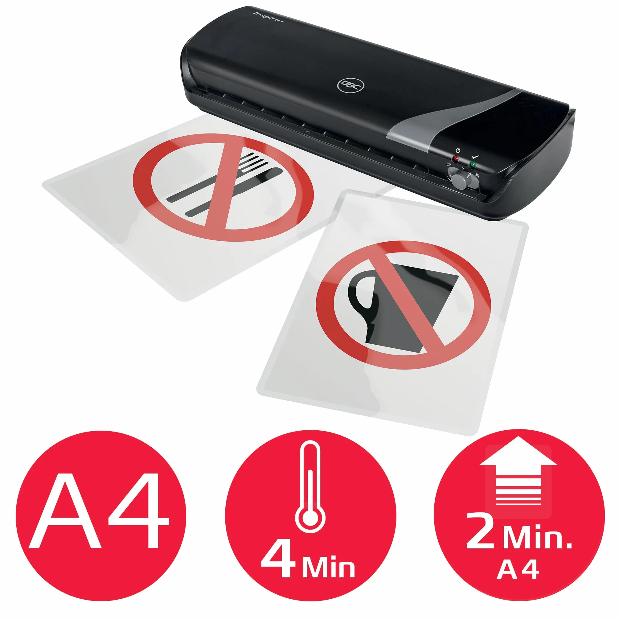 GBC Inspire+ Set de Plastificadora A4 4-en-1, Cizalla de Papel y Recortadora de Esquinas, Negro