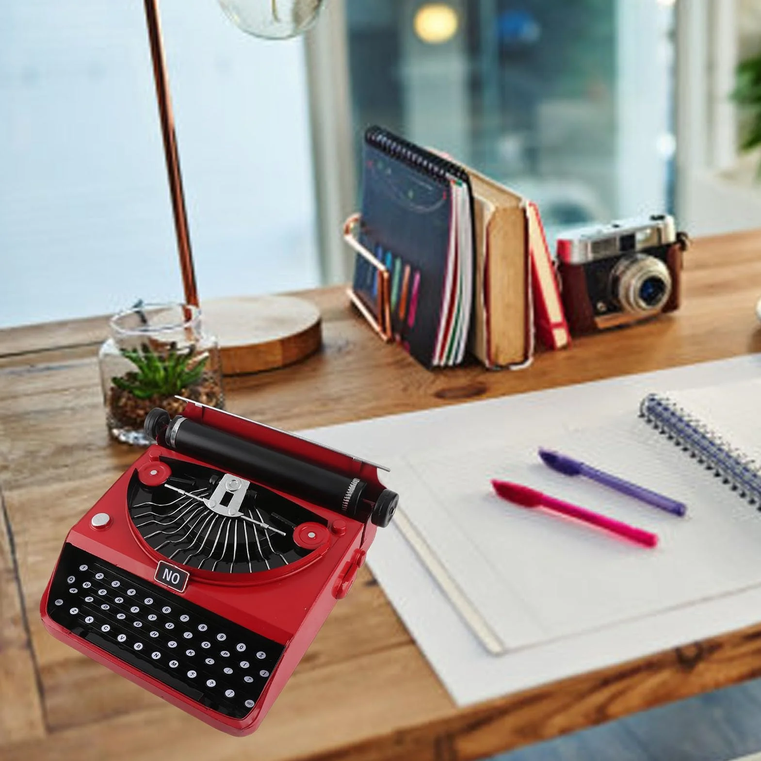 Modelo de Máquina de Escribir Manual Retro Clásico, Teclado y Decoración de Metal, Regalos para Aliviar el Estrés para Mujeres