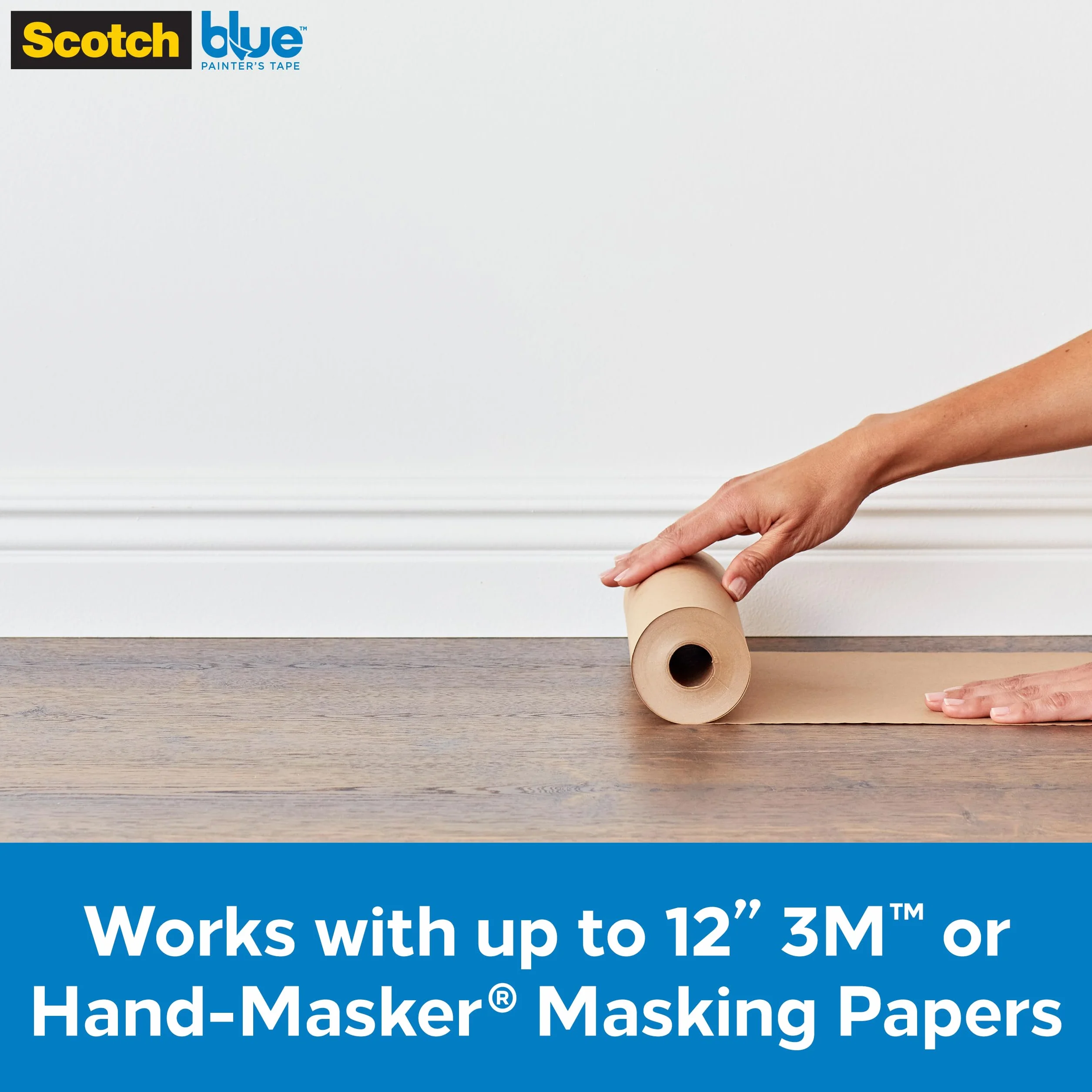ScotchBlue M1000 Dispensador de Cinta y Papel de Enmascarar - Para usar en ventanas, puertas, bañeras y otras superficies - Protege las superficies de salpicaduras de pintura
