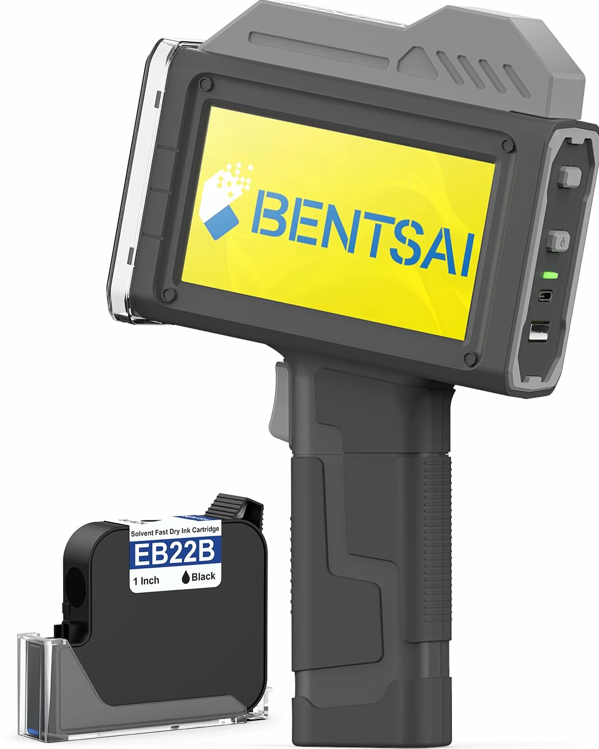 BENTSAI Impresora de inyección de Tinta portátil BT-HH6210B Cabezal de impresión de 25,4 mm con 18H de Larga duración para número de Lote, Fecha, Logotipo, impresión de código QR en