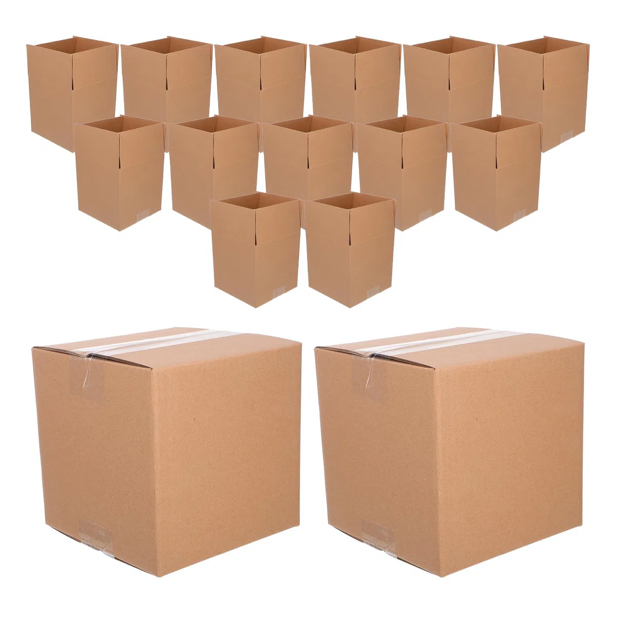DOITOOL 15 Piezas Cajas Cuadradas de Cartón Marrón para Envío Paquete de Unidades Cajas Resistentes de Cartón Corrugado para Embalaje y Almacenamiento Suministros para Pequeñas