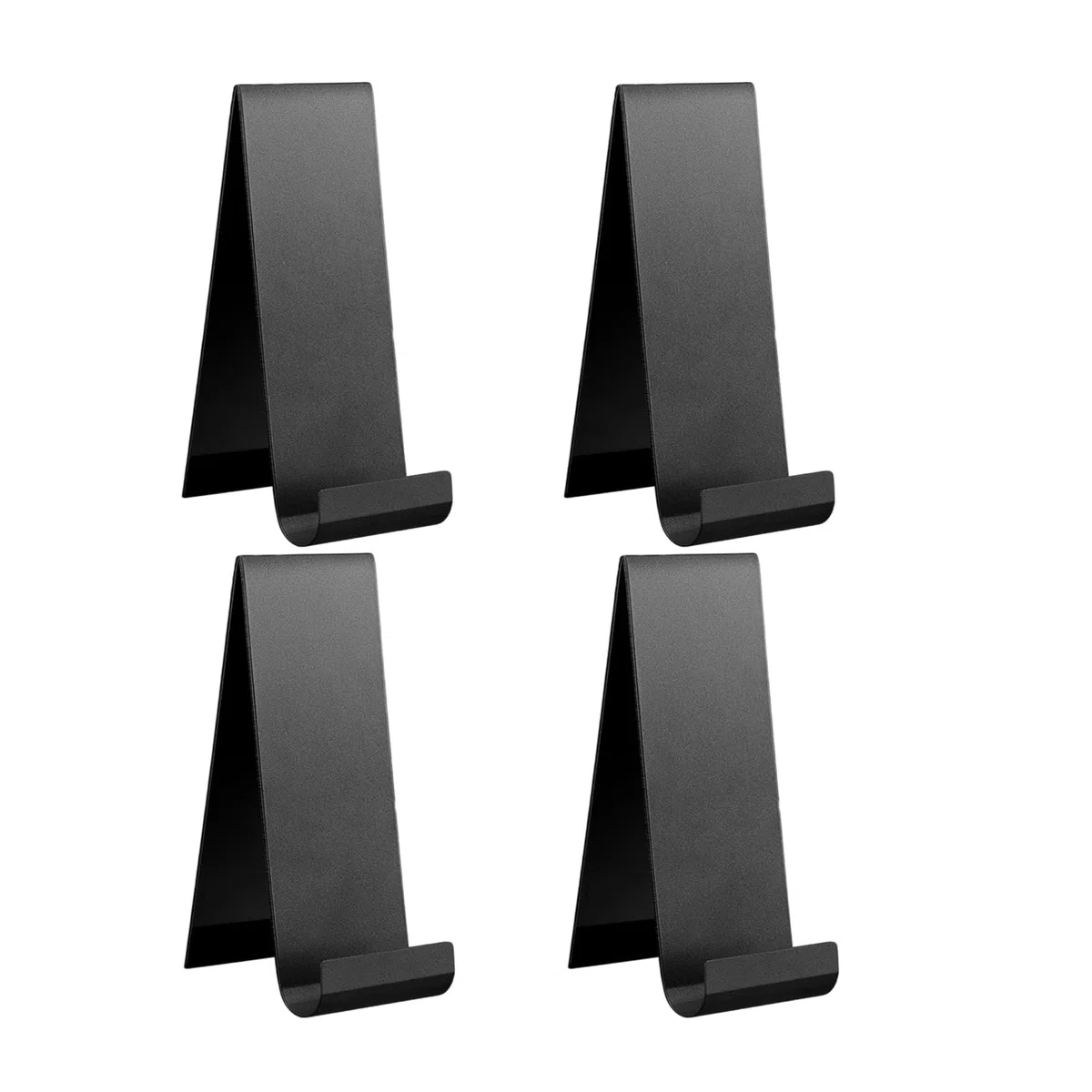 4 soportes verticales estables de metal para folletos, revistas y folletos, organizadores de encimeras en negro, organizador de literatura